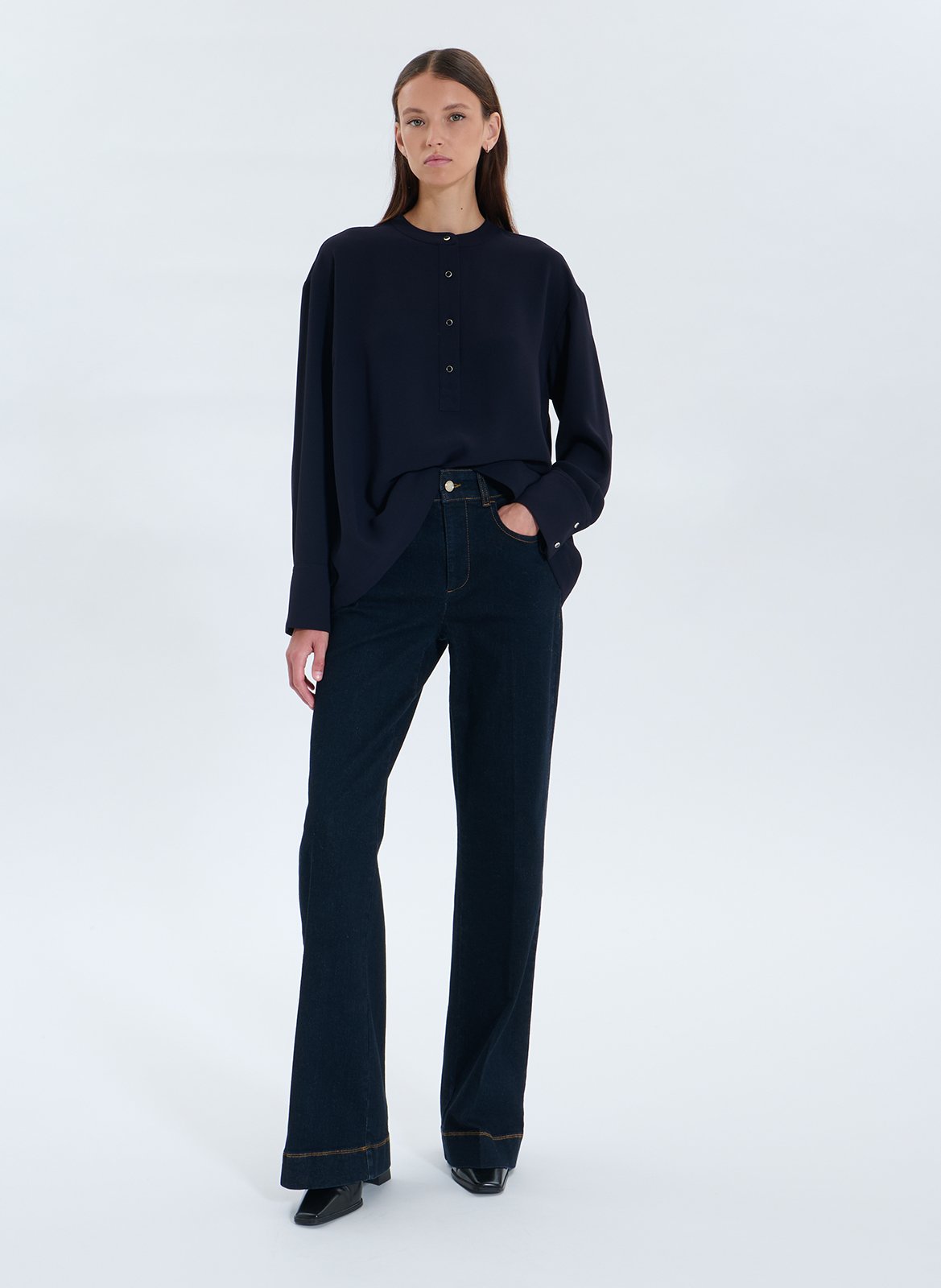 Mandarin-collar top ZAPA Blue