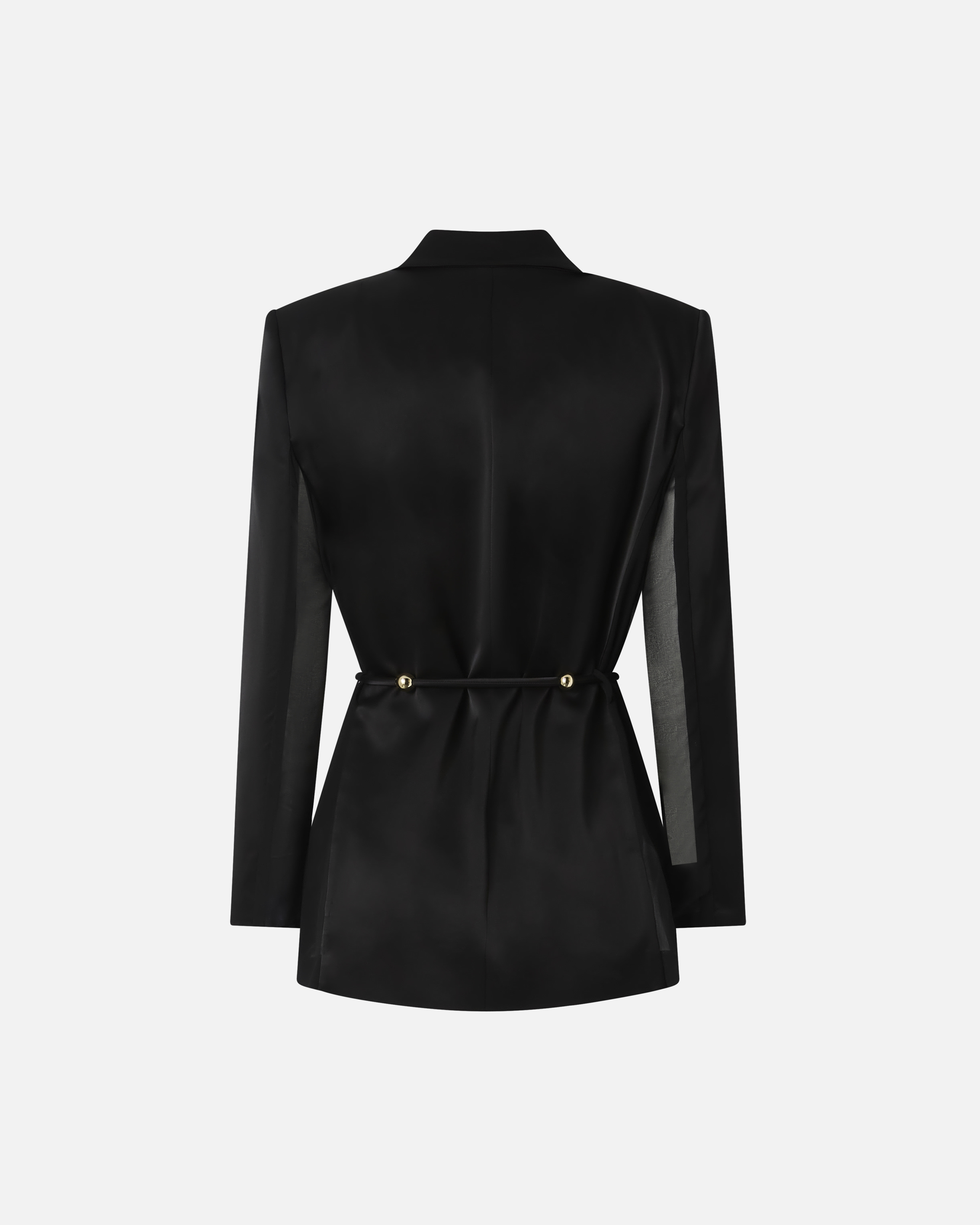 Shiny satin blazer with belt and button PINKO Black