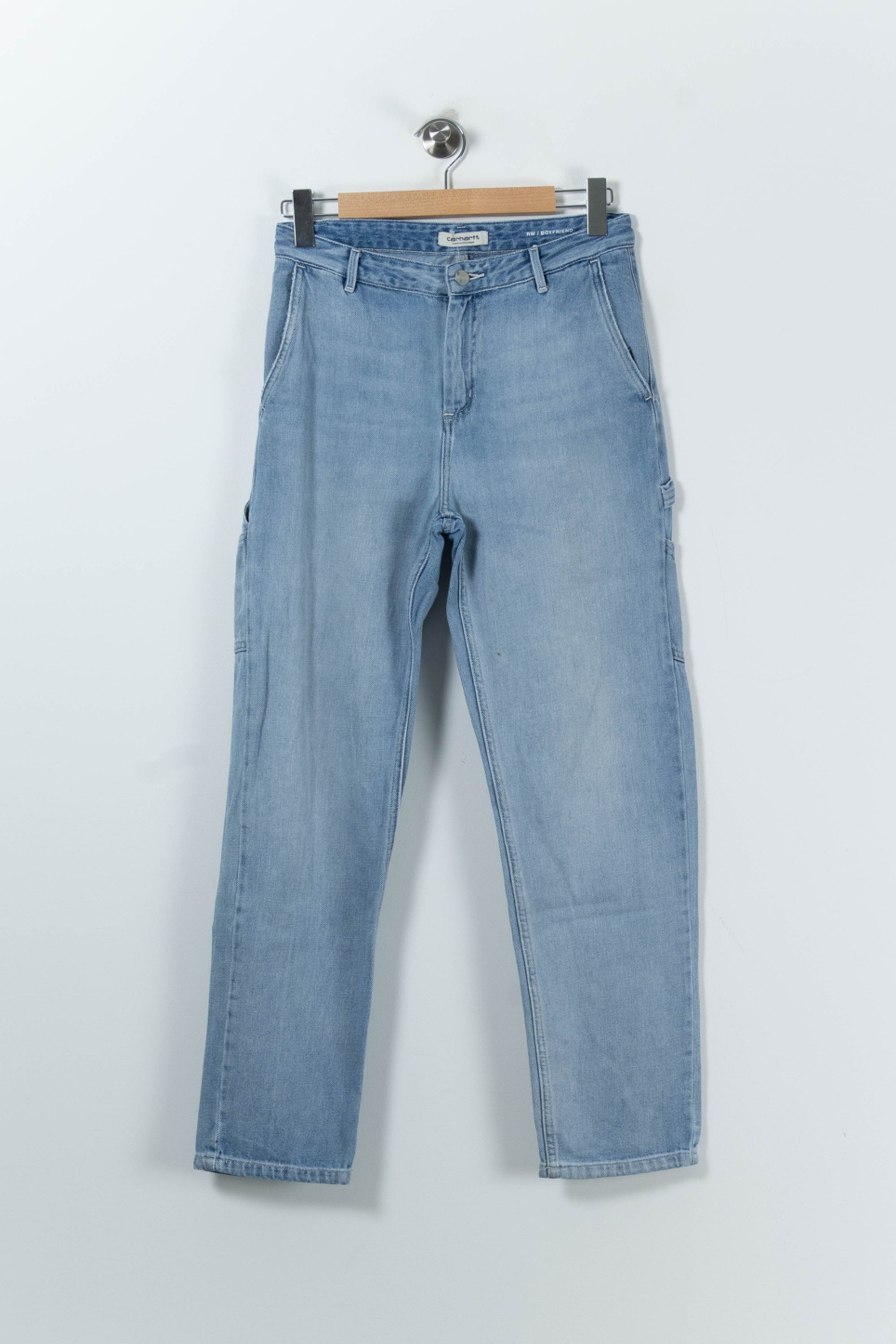 Cropped slim jeans with studs CARHARTT - SECONDE MAIN Blue