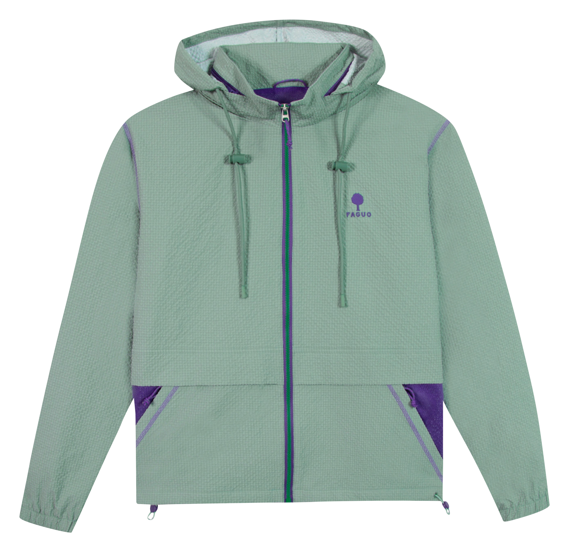 Gerade geschnittene Jacke mit Rundhalsausschnitt FAGUO Grun