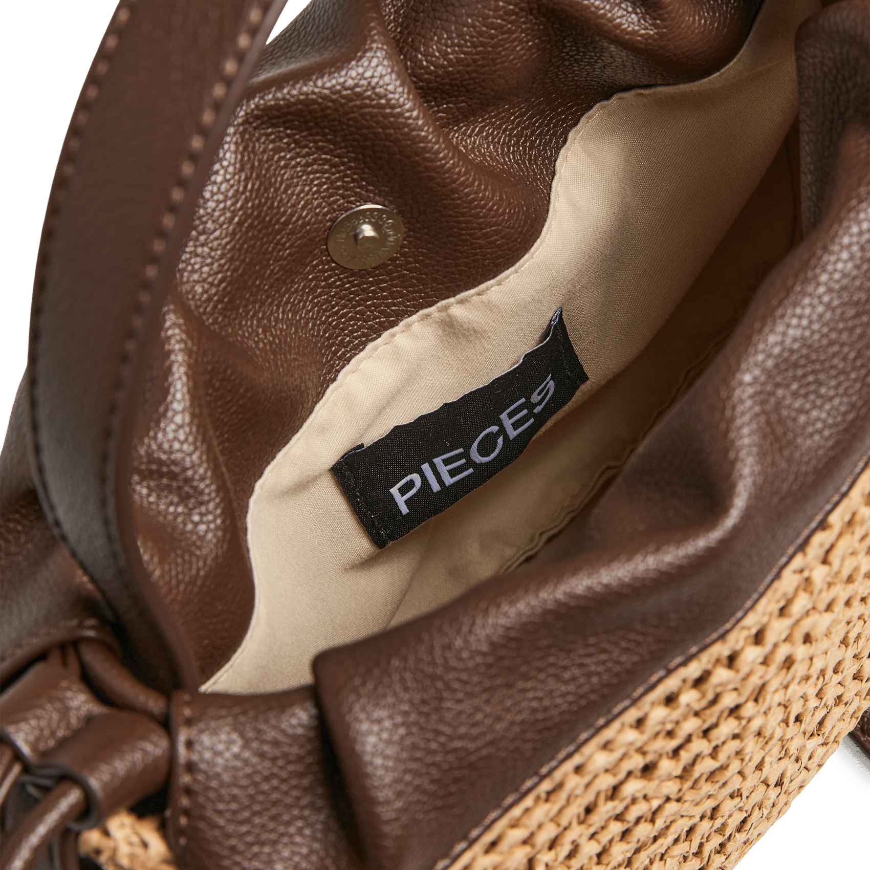 Handtas van stro PIECES Groen