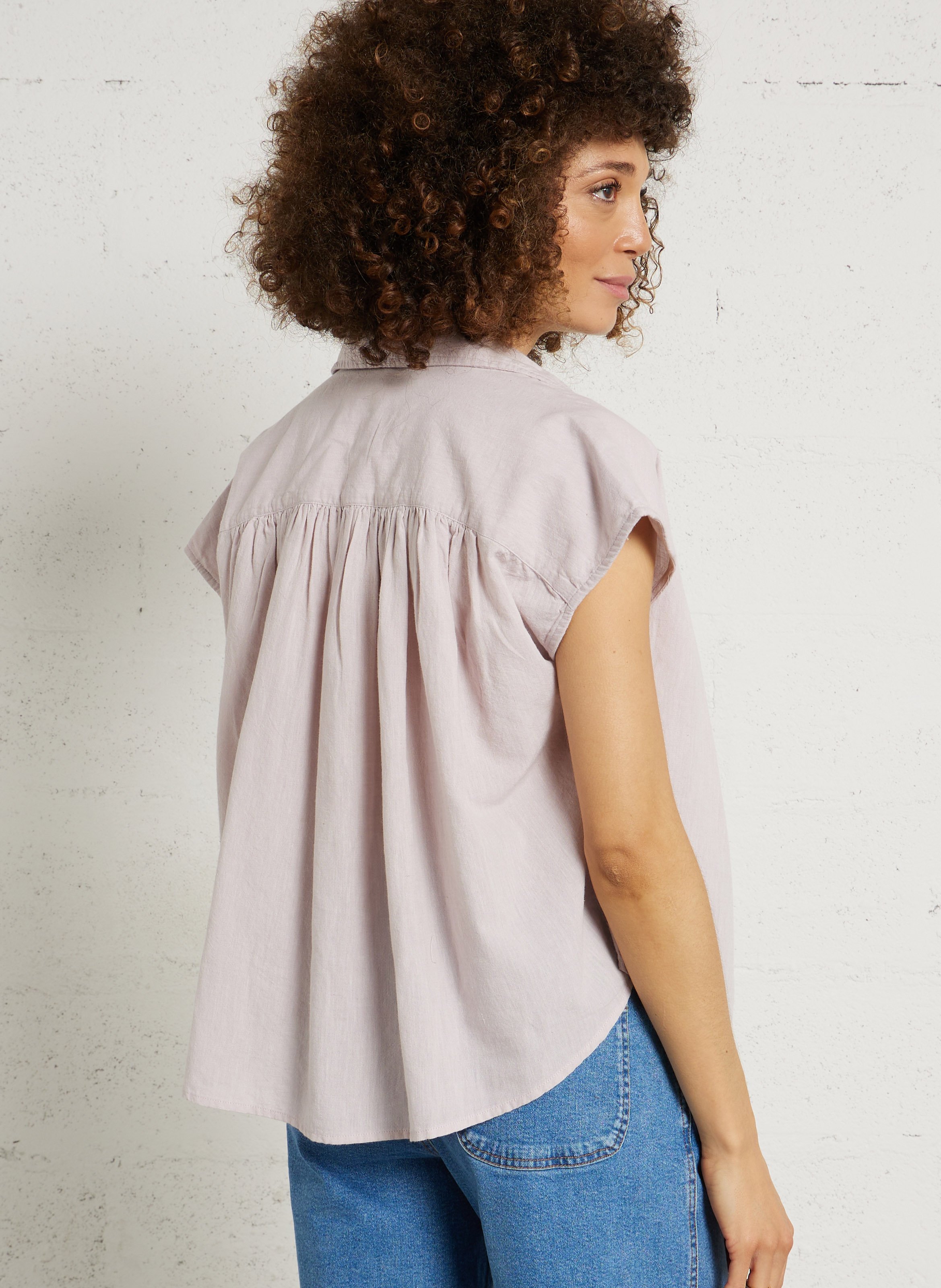 Bluse mit Hemdkragen aus Baumwolle FEEKA Violett