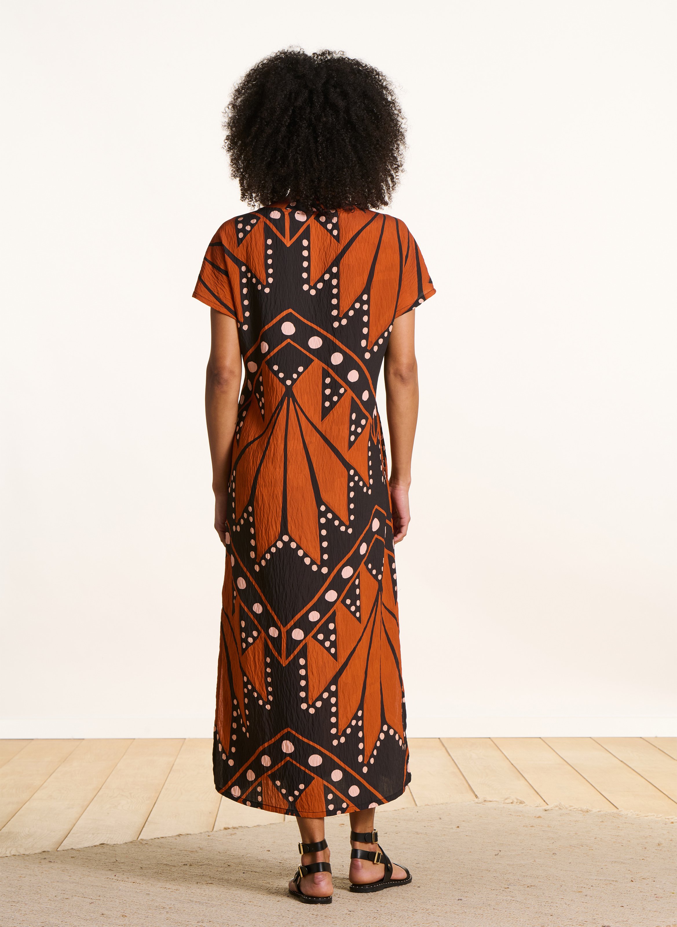 Robe longue ample imprimée LA FEE MARABOUTEE Multicolore