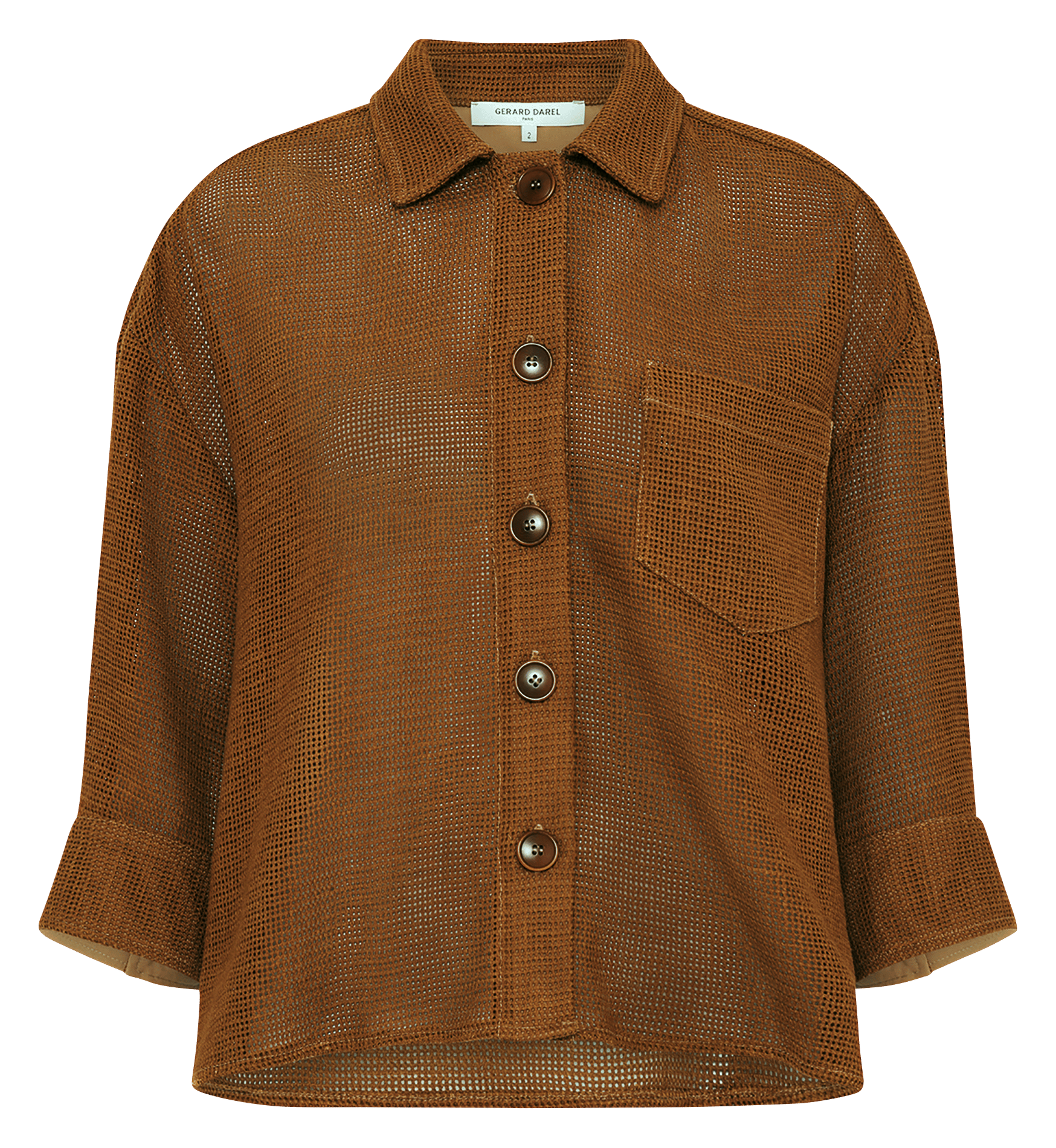 Surchemise boutonnée en tissu résille GERARD DAREL Marron