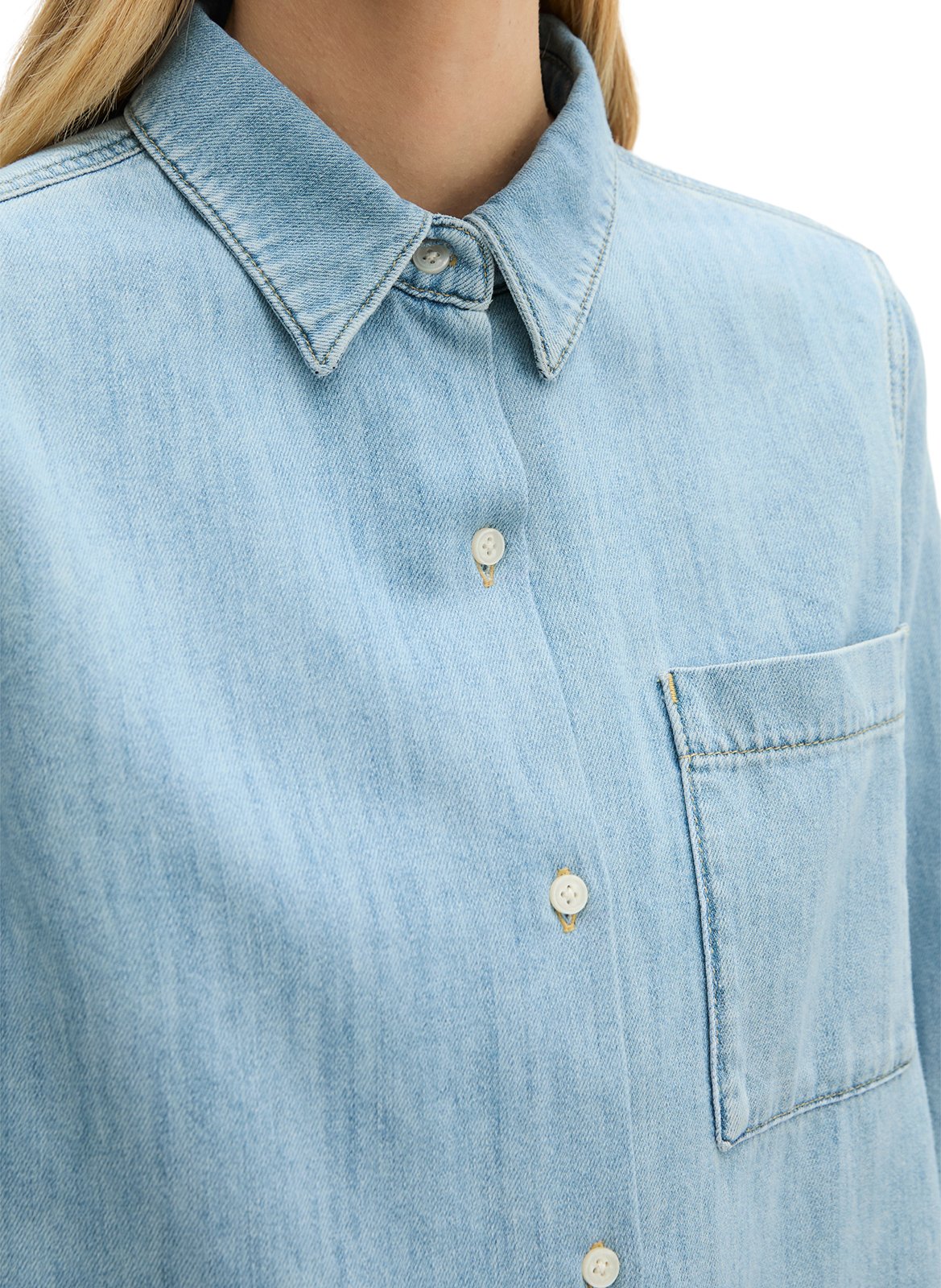 Chemise droite en denim léger MARC O'POLO Bleu