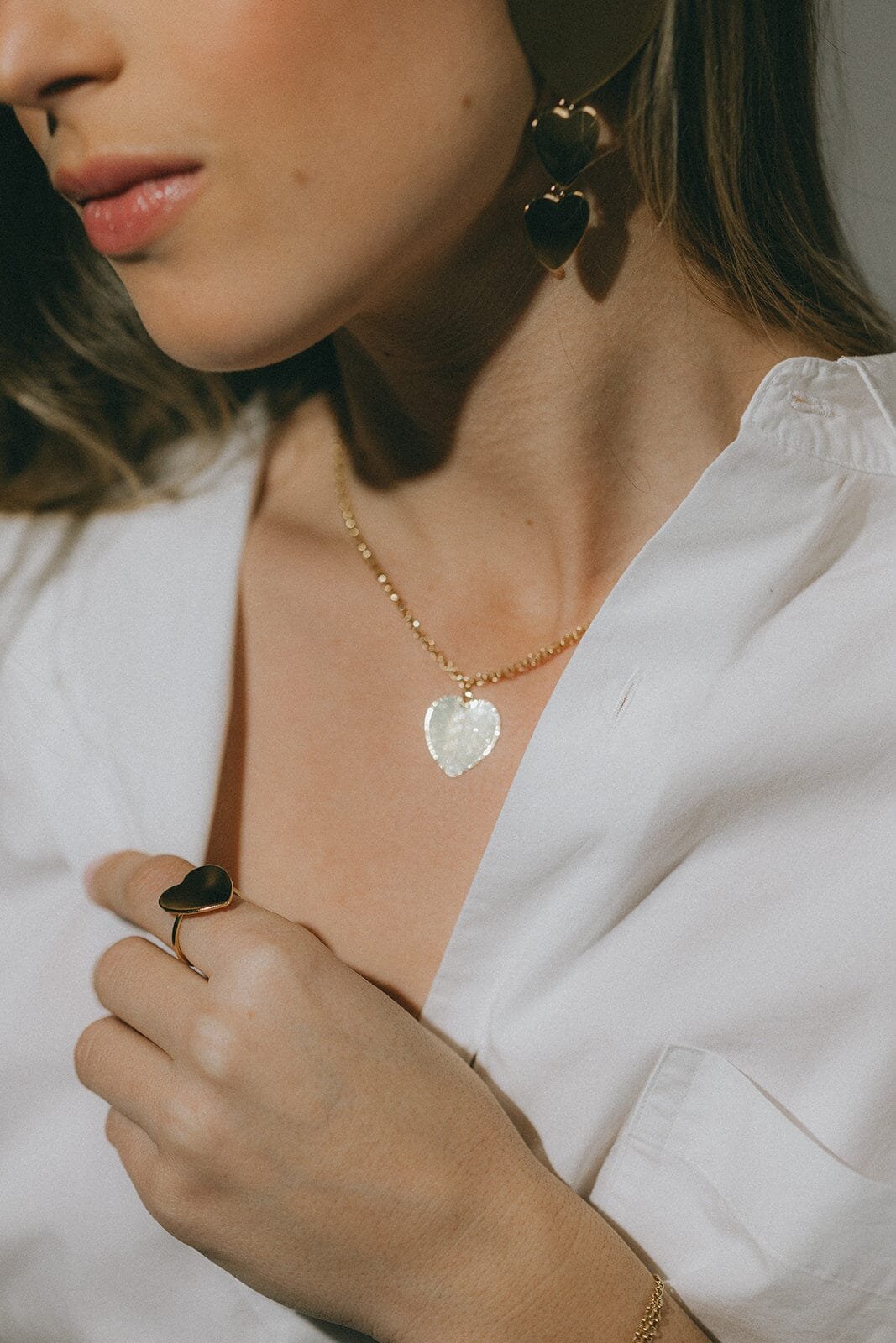 Gold-plated heart necklace Golden