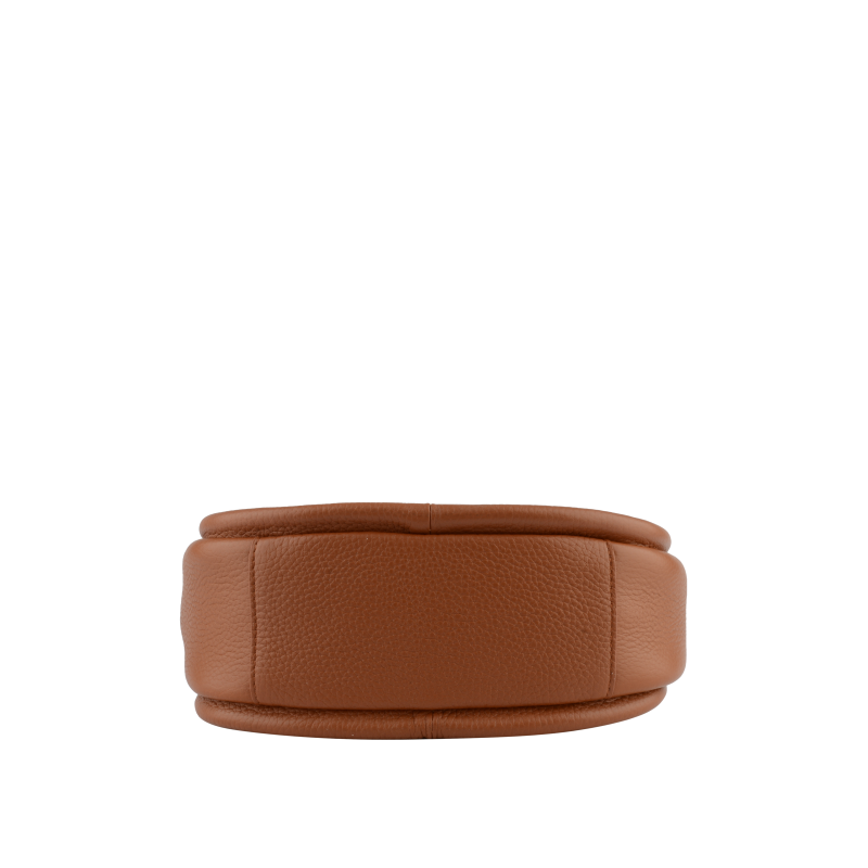 Calfskin leather shoulder bag Brown