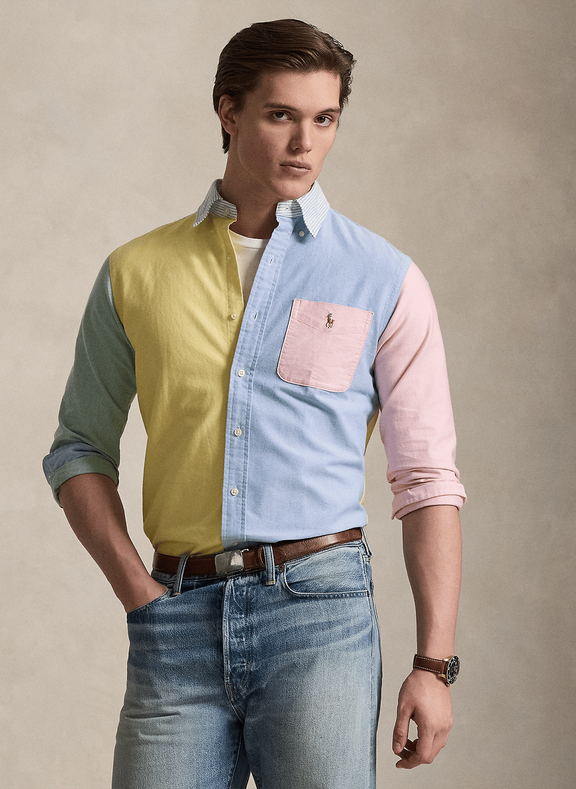 Cotton shirt with button-down collar POLO RALPH LAUREN Multicolored