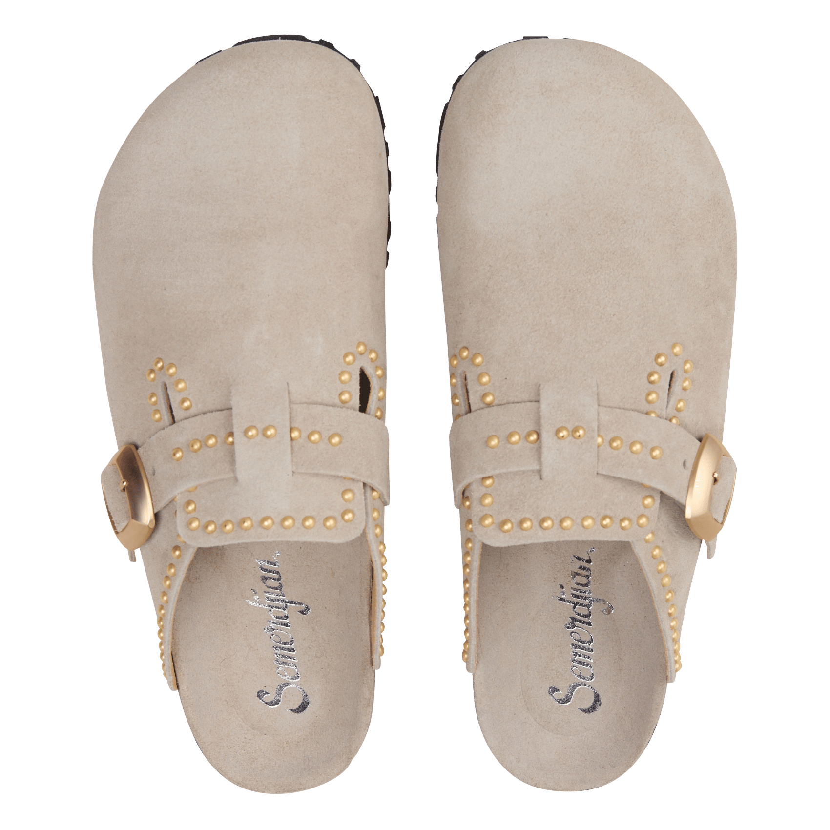 Mules plates en cuir suédé SEMERDJIAN - SMR Beige