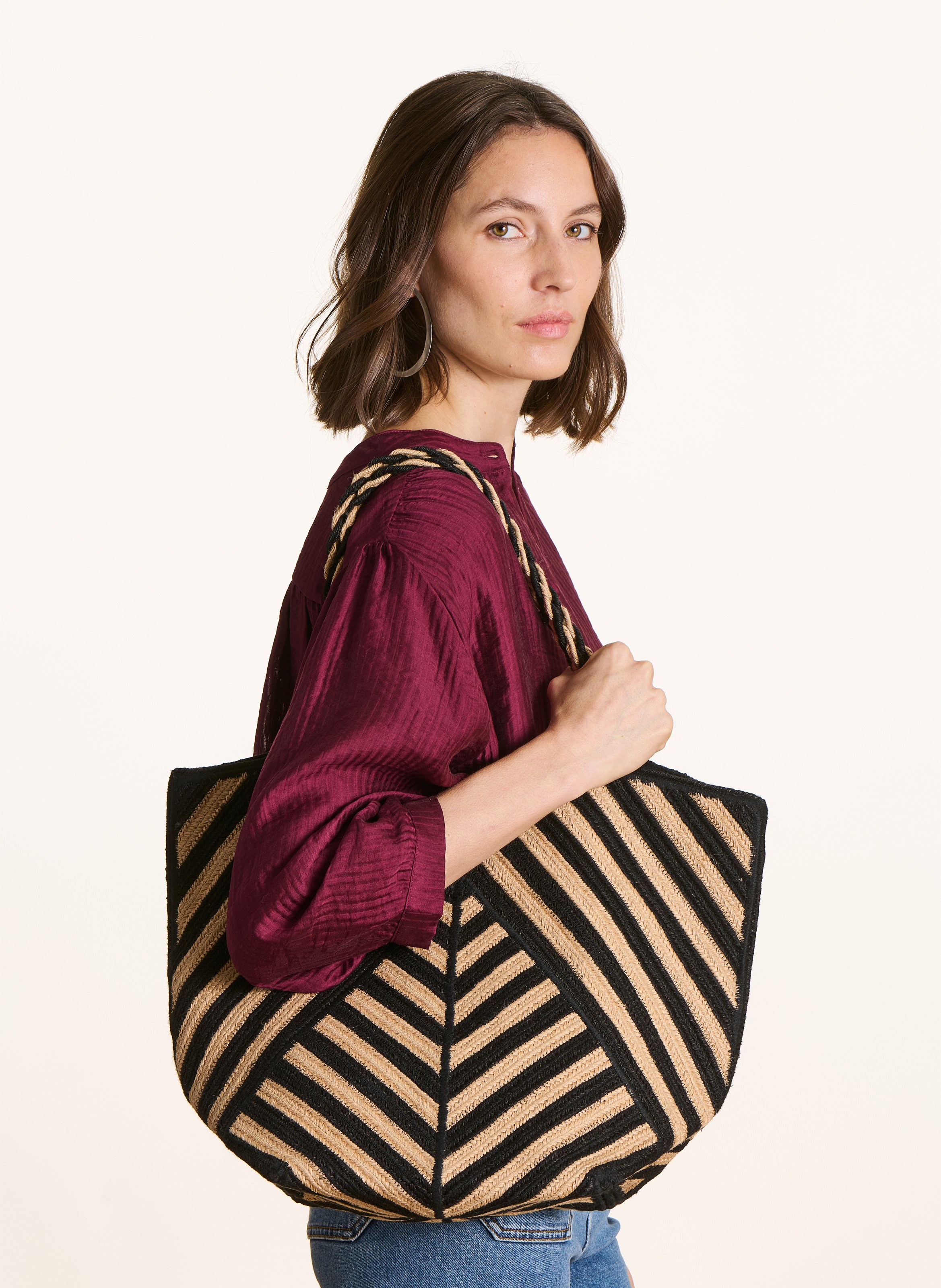 Shopper tas met symmetrisch patroon LA FEE MARABOUTEE Veelkleurig