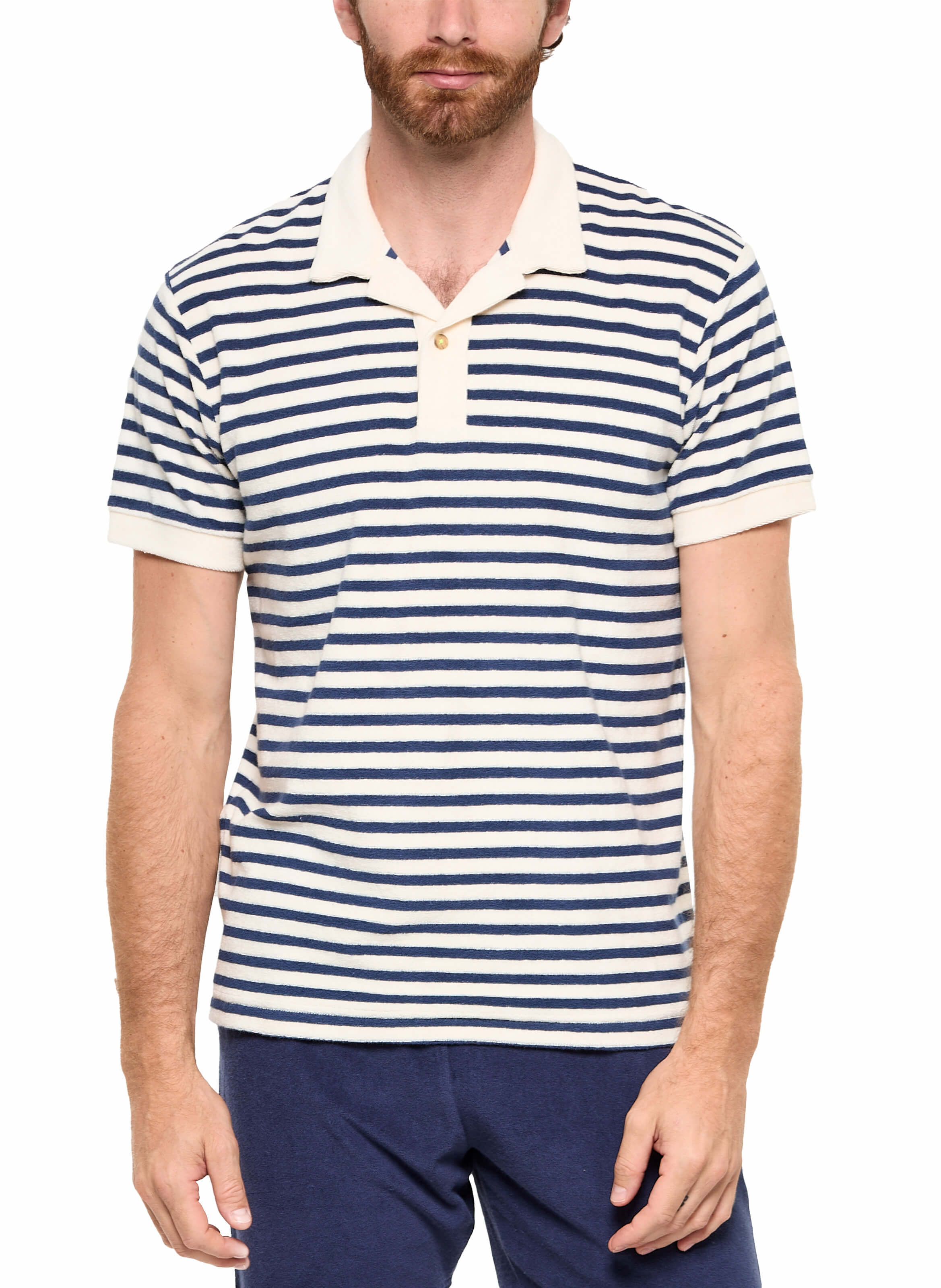 Striped terry cloth polo GILI'S White