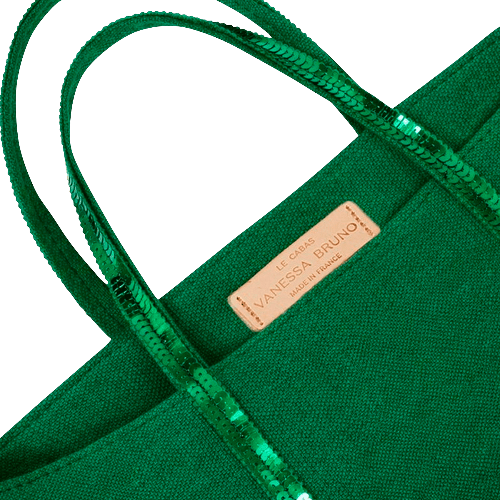 Sequined linen tote bag - Small size VANESSA BRUNO Green