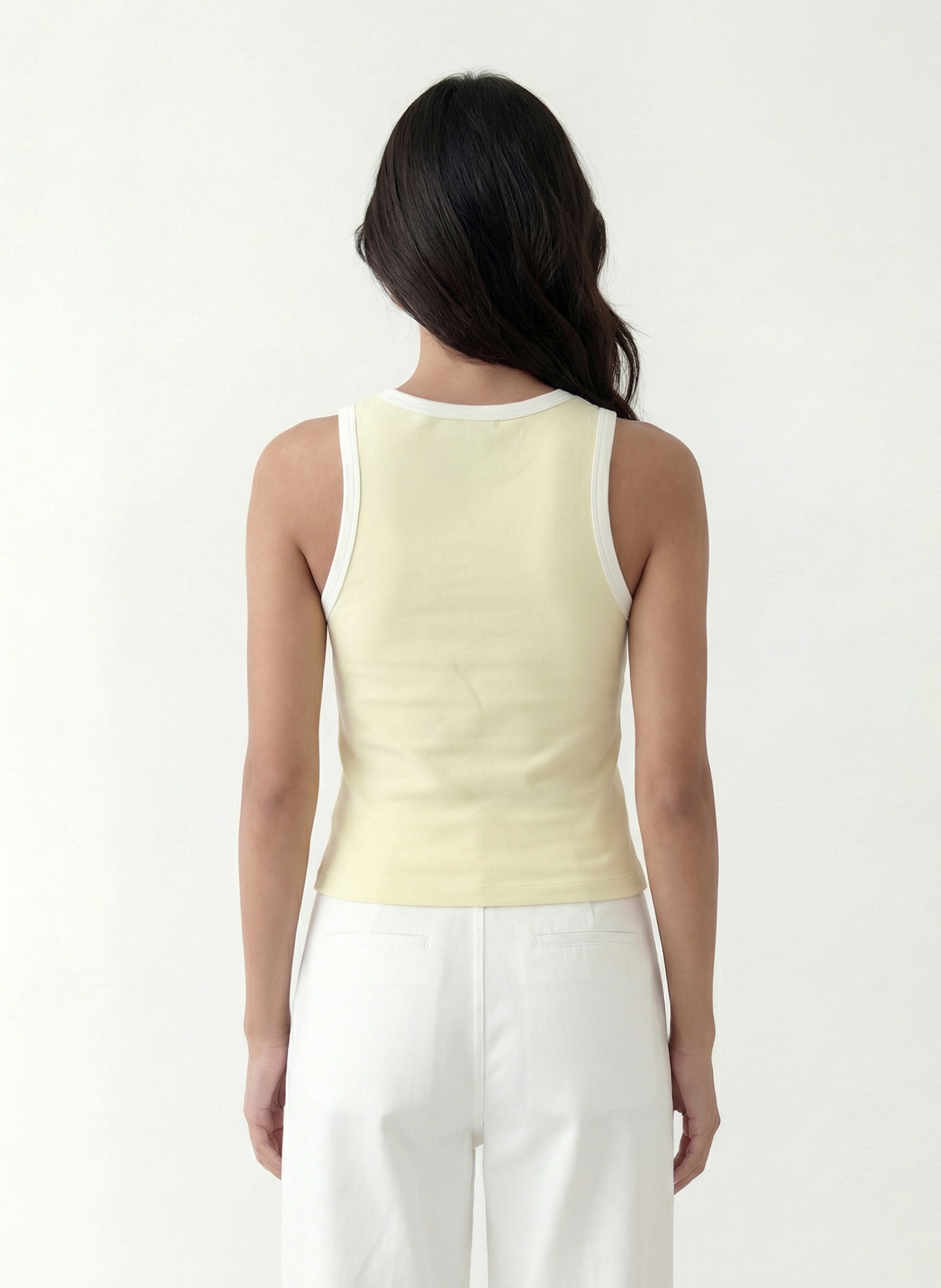 Débardeur col rond en coton KOOKAI Jaune