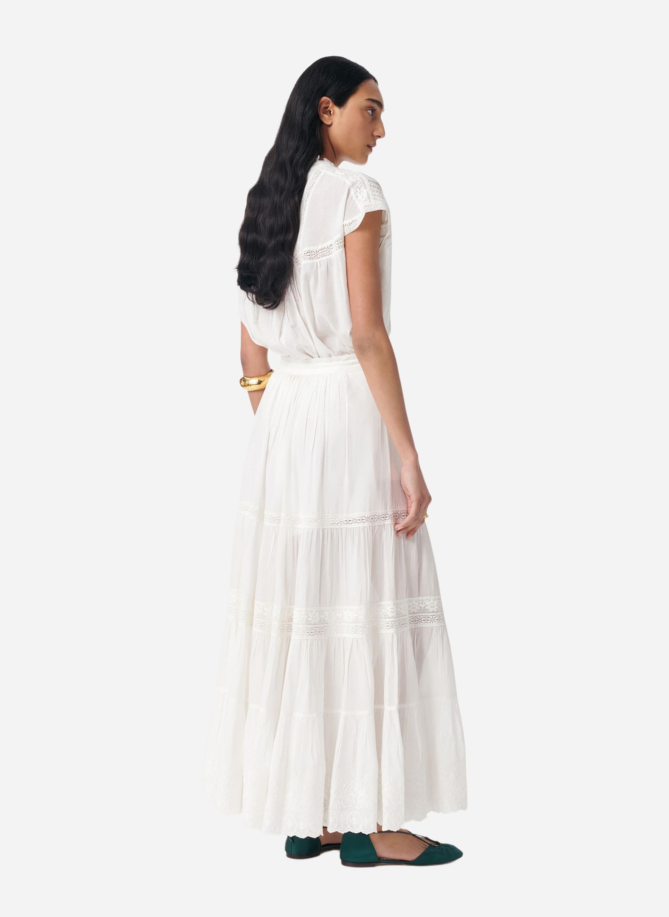 Jupe longue ample taille haute VANESSA BRUNO Blanc