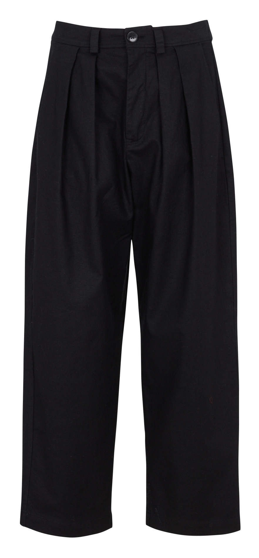 Wijde, effen bandplooibroek SUZIE WINKLE Zwart