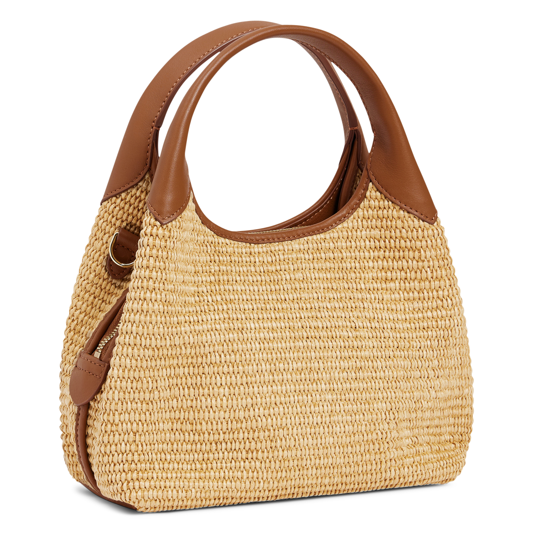 Handtasche mit Raphia-Effekt aus Leder LE TANNEUR Beige