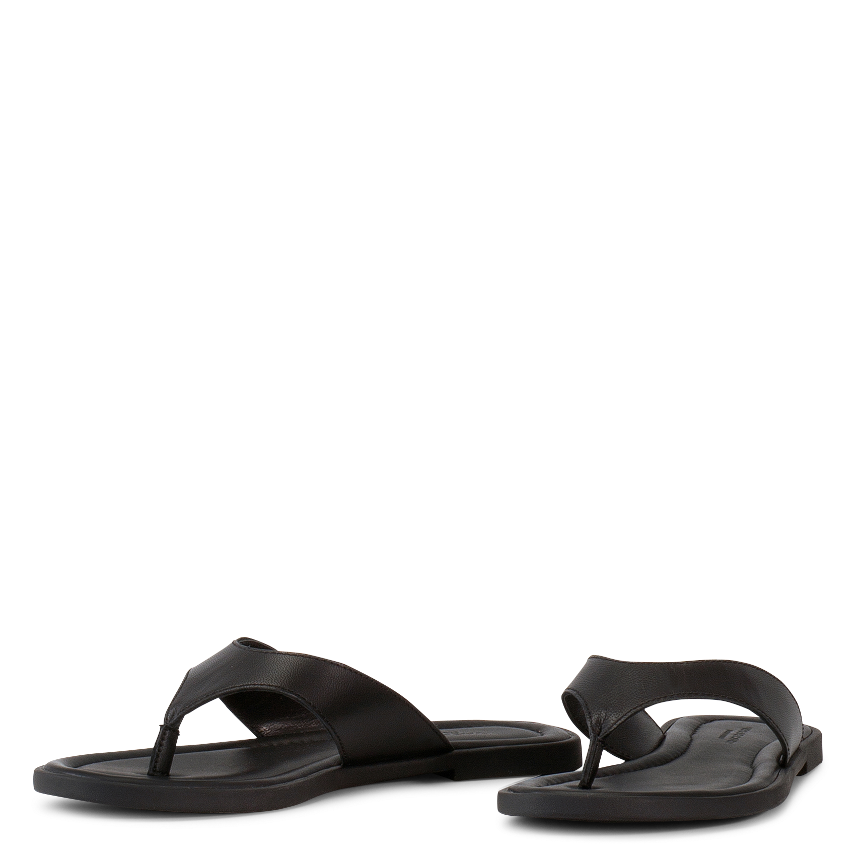 Flat calfskin leather sandals VAGABOND Black