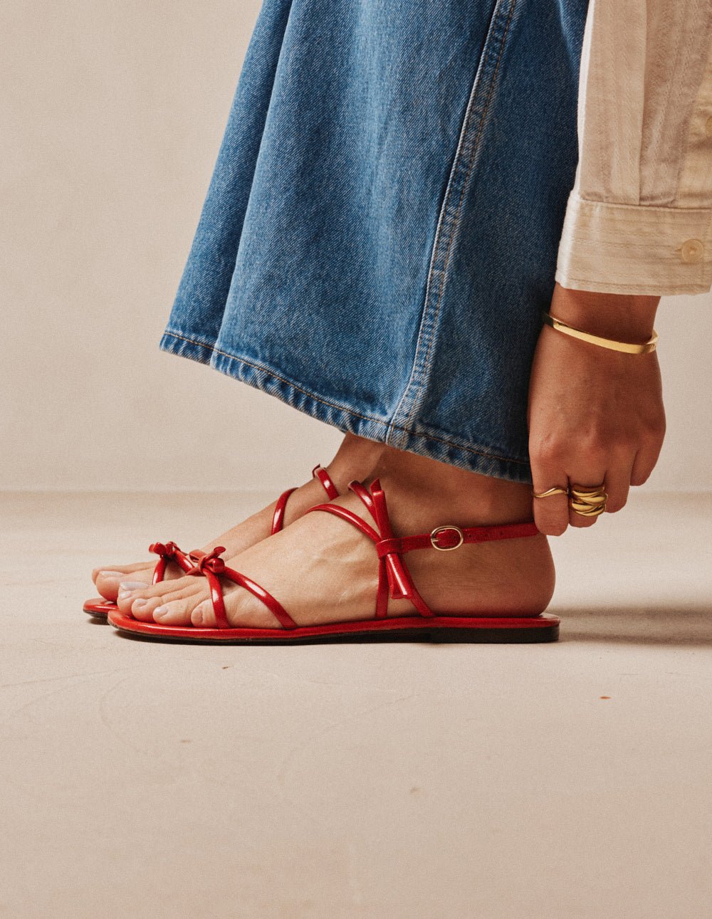Faux leather sandals ODAJE Red