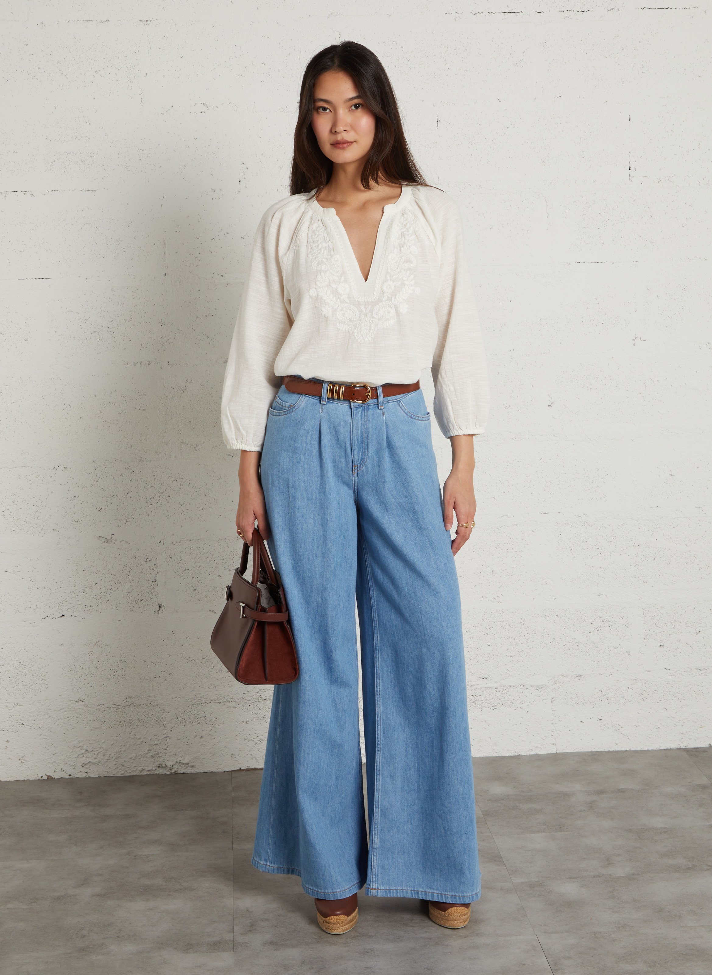 Wijde jeans - katoenblend MAISON 123 Blauw