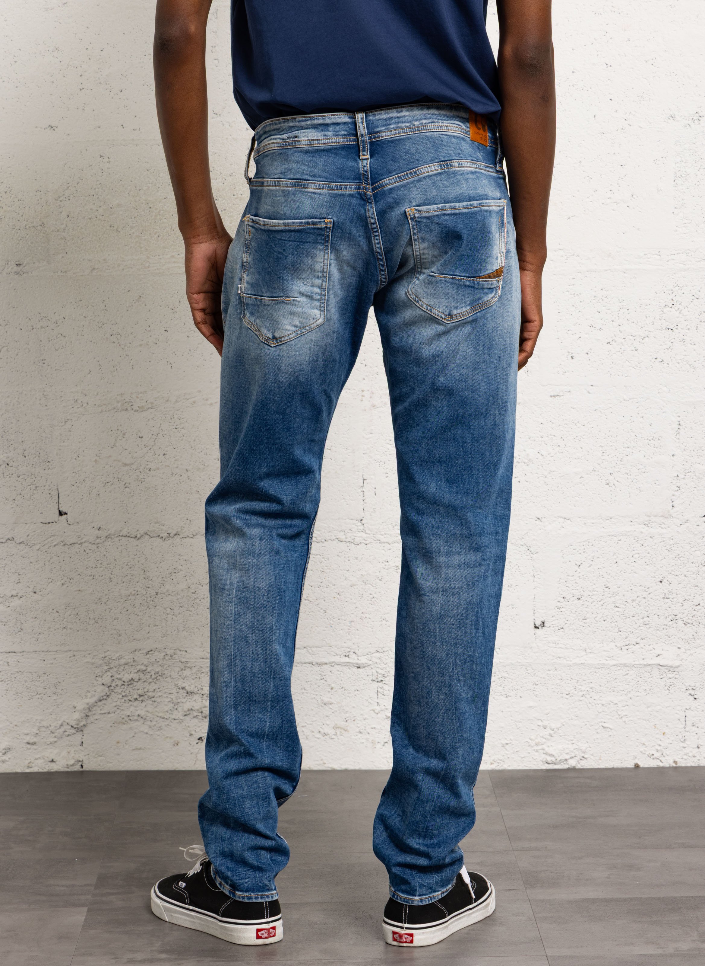 Jean droit en coton mélangé LE TEMPS DES CERISES Bleu