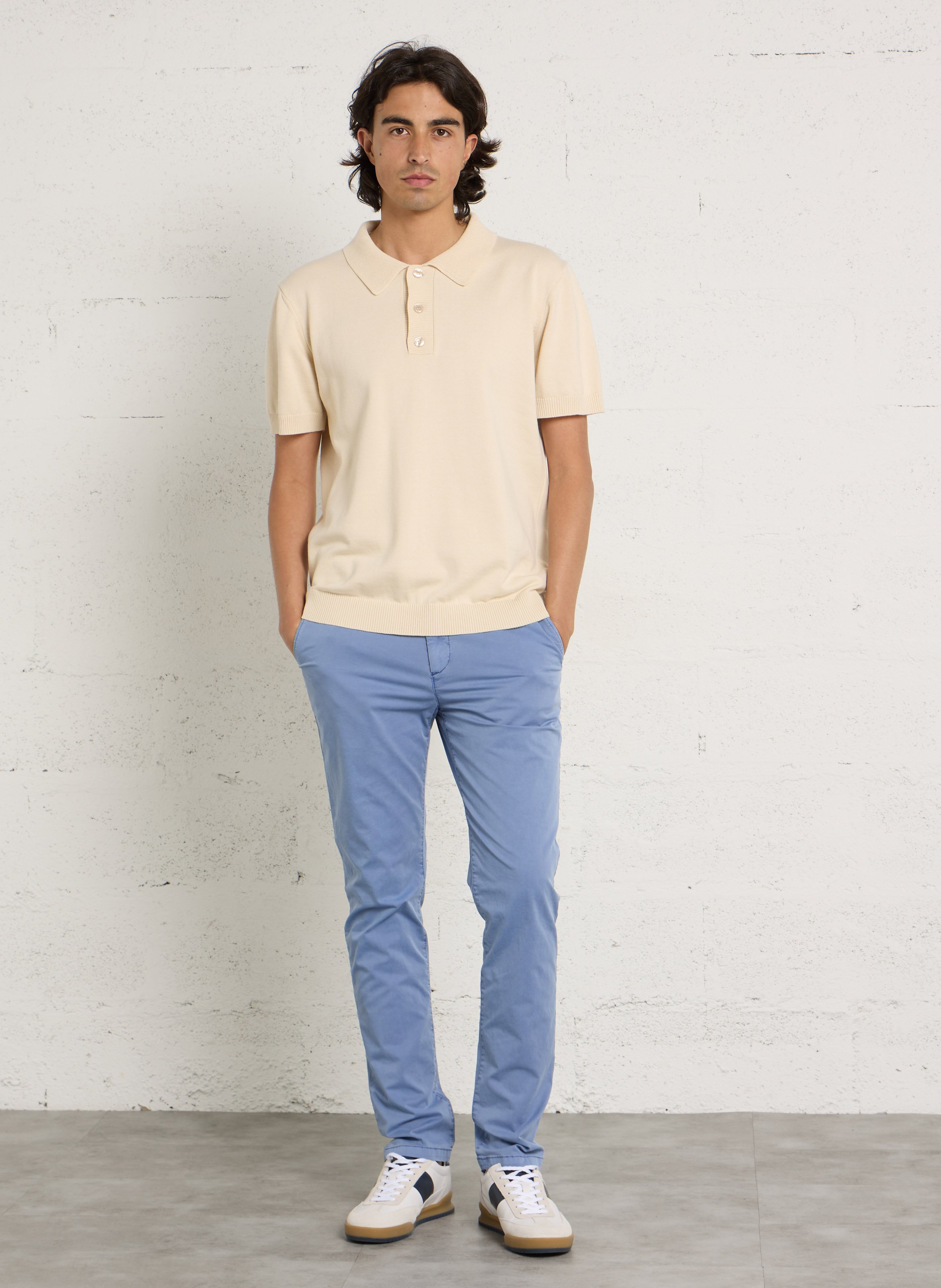 Solid straight chino pants GANT Blue