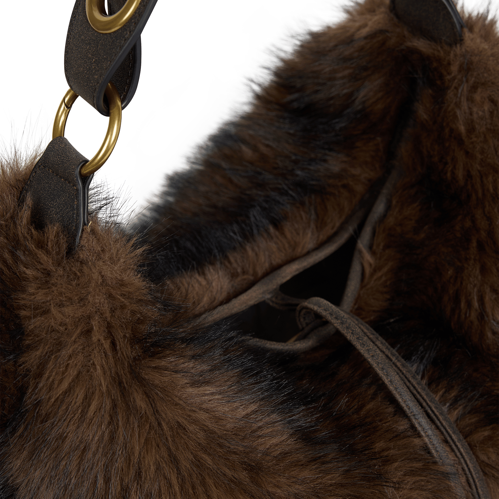 Fur hobo bag NAT & NIN Brown