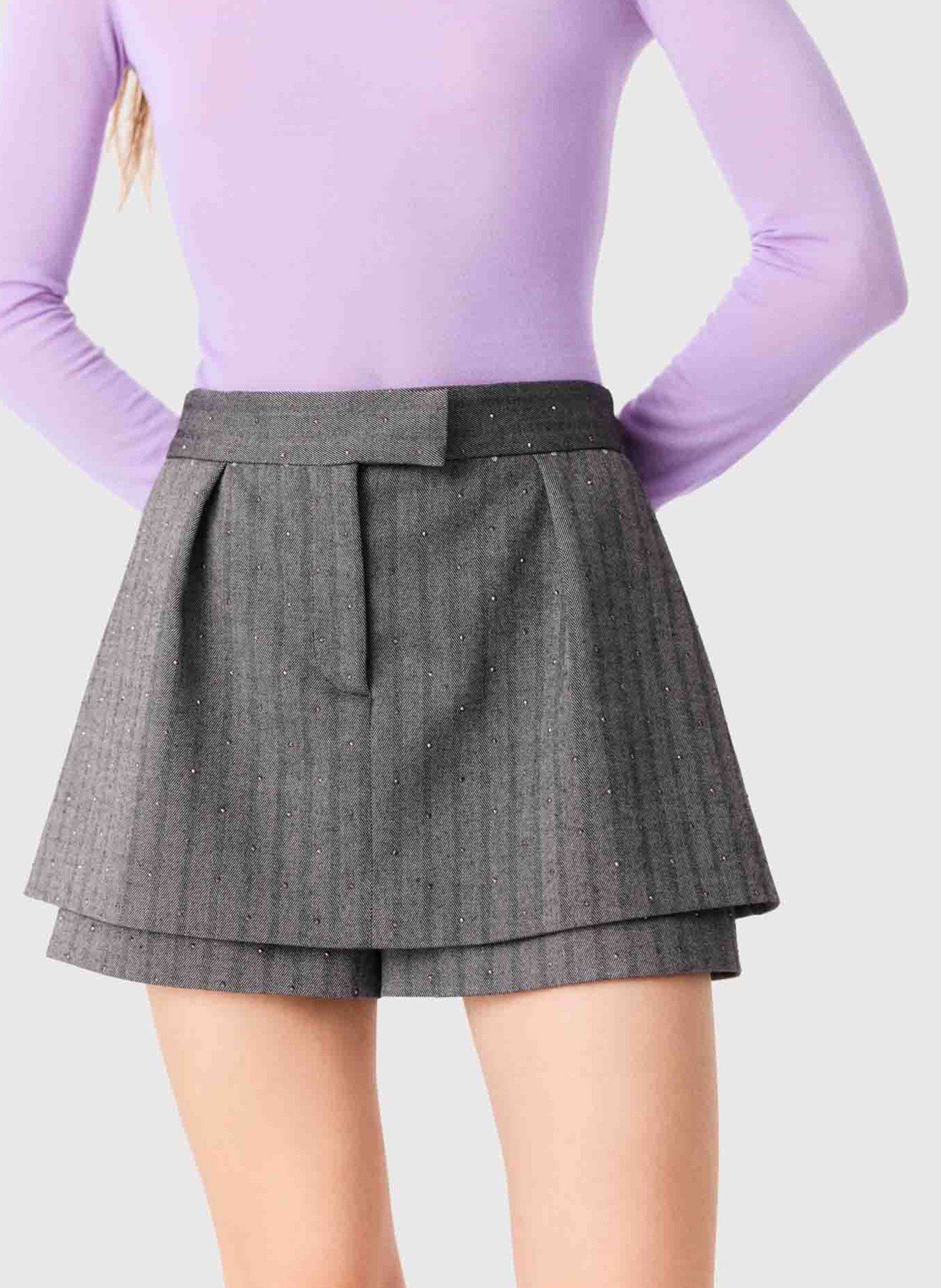 Korte rok met strass MAJE Grijs