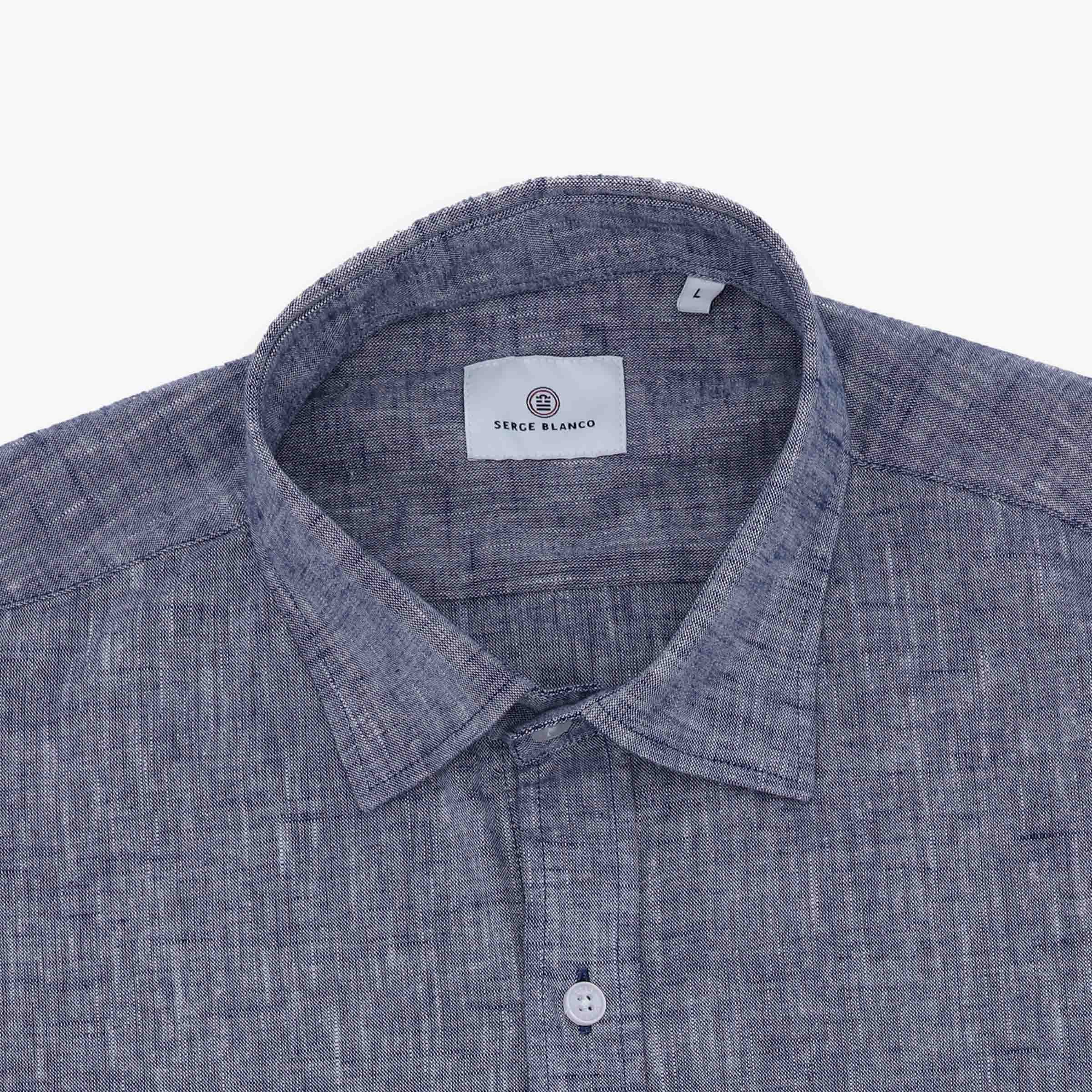 Regular short-sleeve shirt with print SERGE BLANCO Blue
