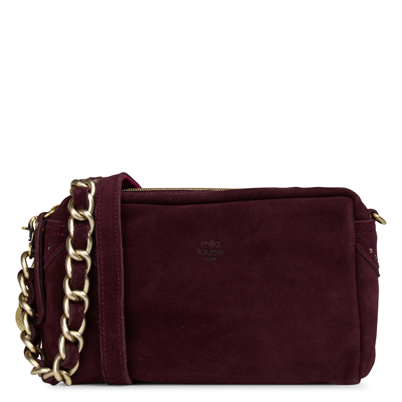 Cameratas van veloursleer MILA LOUISE Rood
