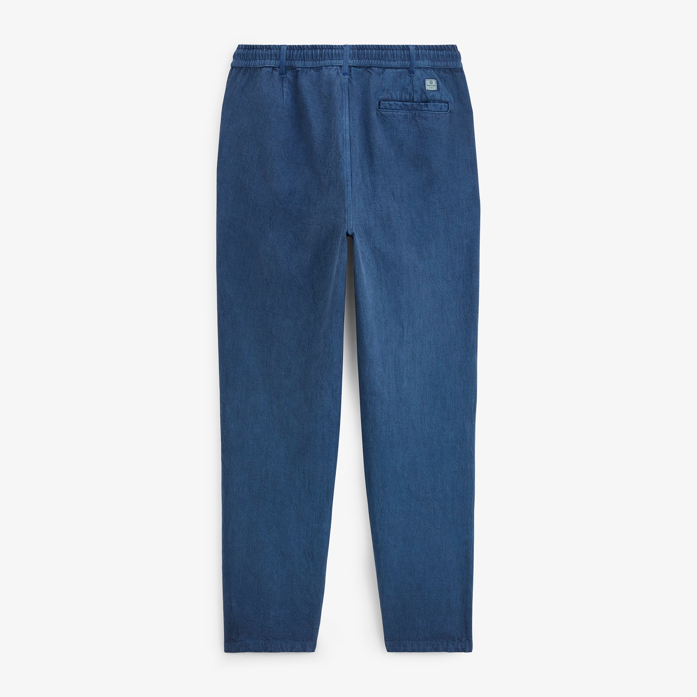 Textured twill cotton trousers with elasticated waist in blue play SERGE BLANCO Blue
