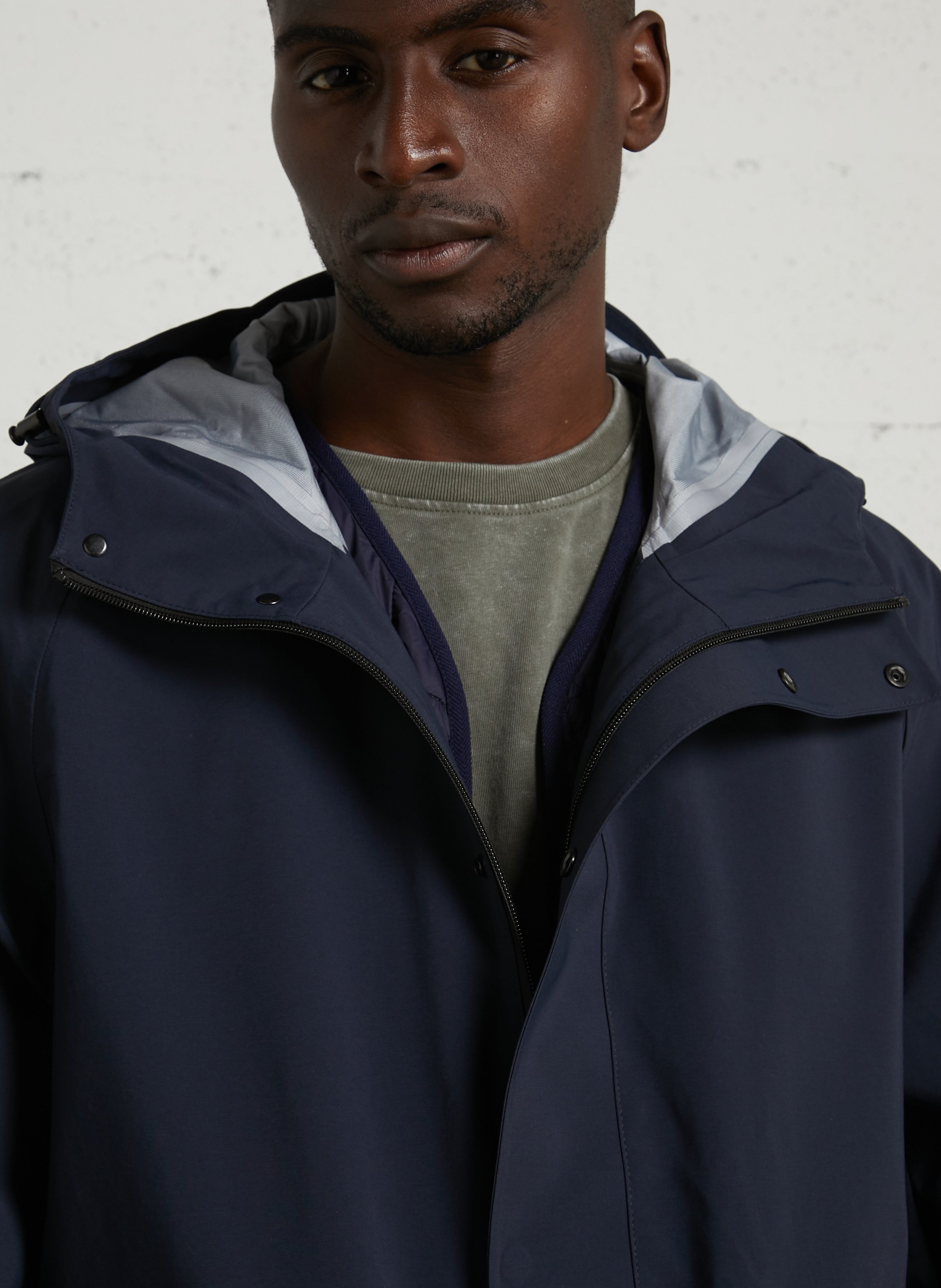 Straight-cut hooded parka PAUL SMITH Blue