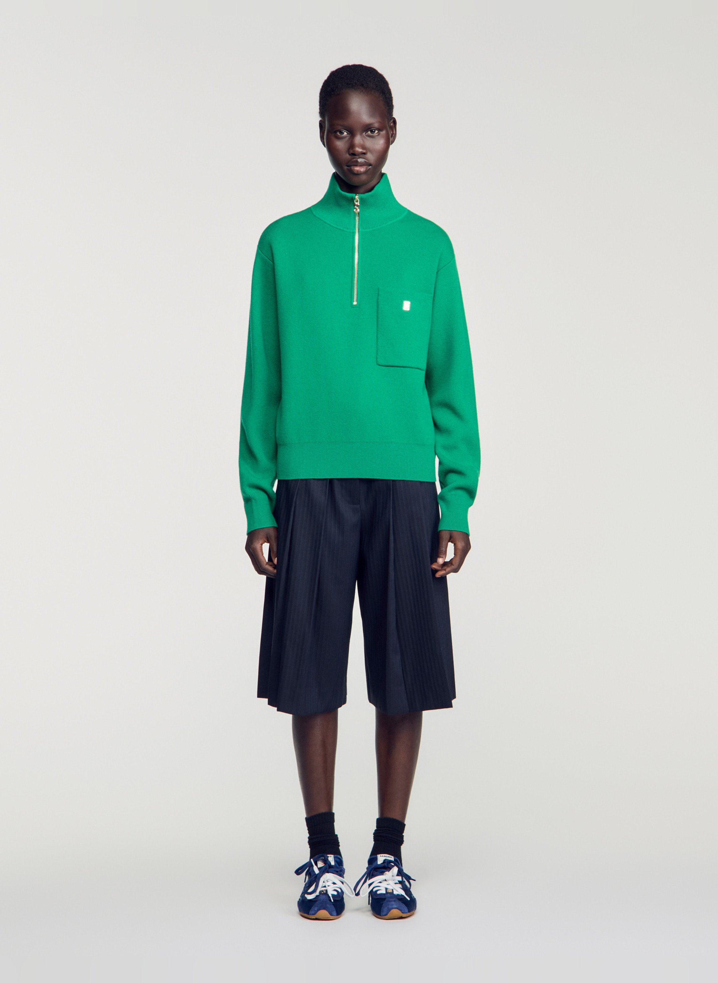 Pull droit col roulé | Vert SANDRO Femme