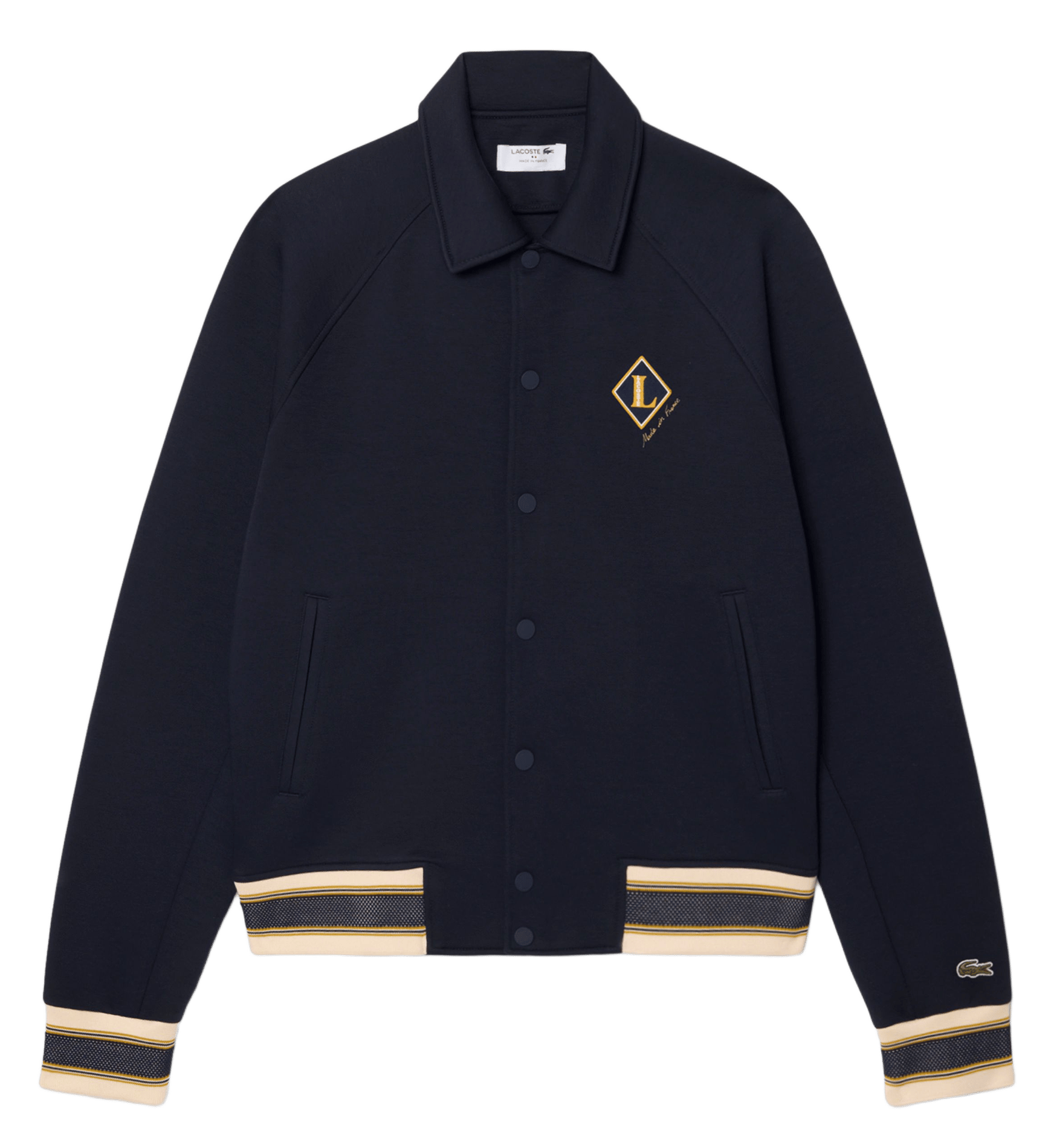 Gerade geschnittene Jacke aus Baumwoll-Mix mit klassischem Kragen LACOSTE Blau