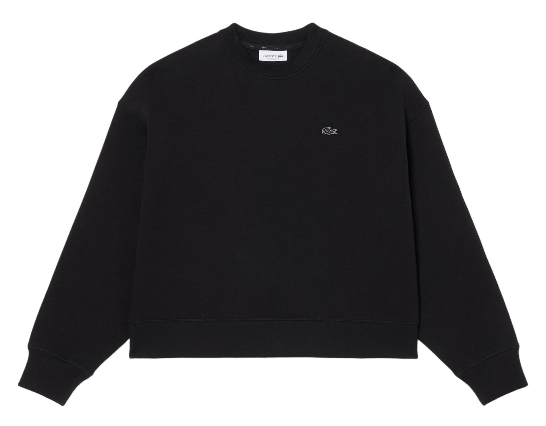 Oversized cotton-blend sweatshirt with round neck LACOSTE Black