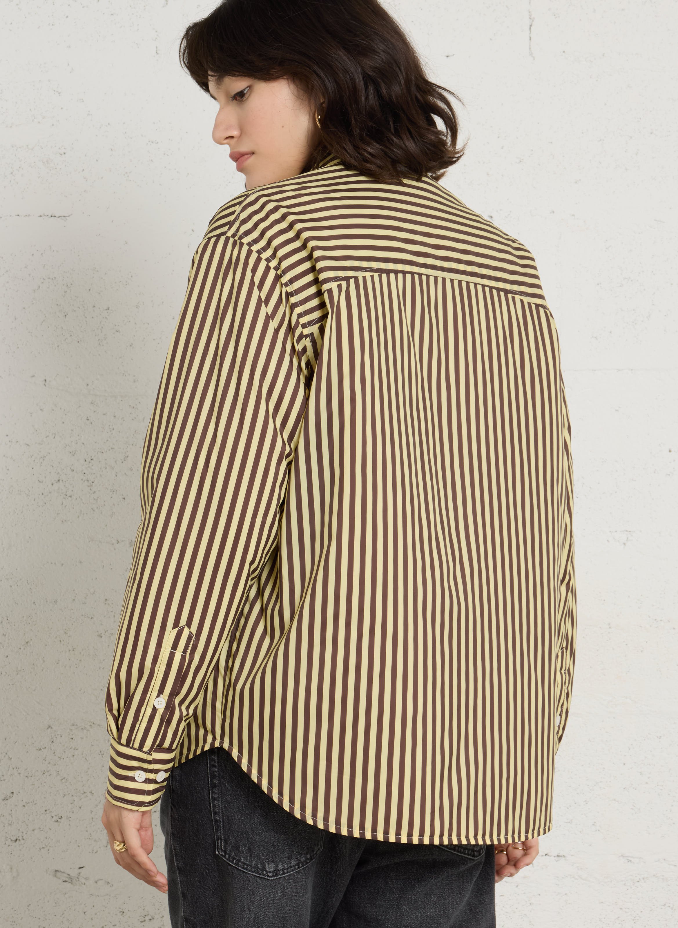 Gerade geschnittenes, gestreiftes Overshirt FLOTTE Gelb