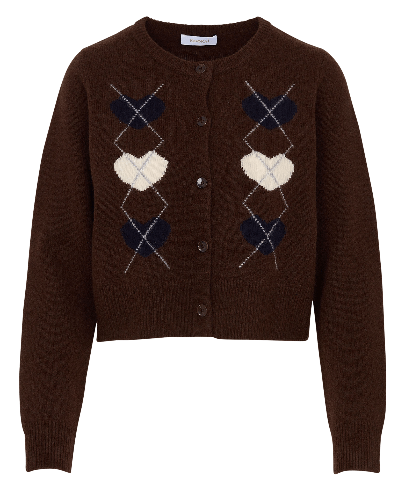 Straight wool cardigan KOOKAI Brown