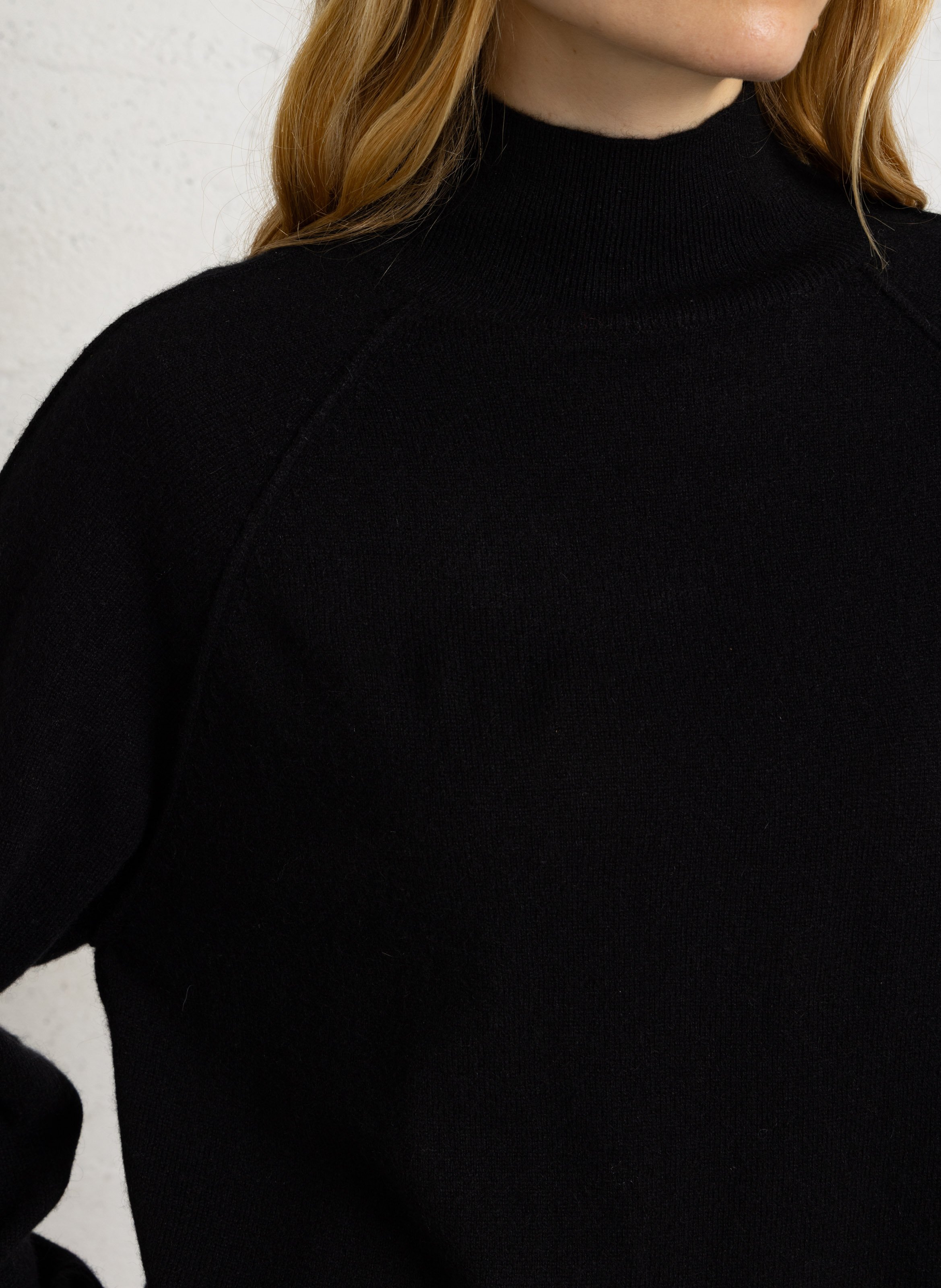 Pull ample col montant en cachemire MAISON 123 Noir