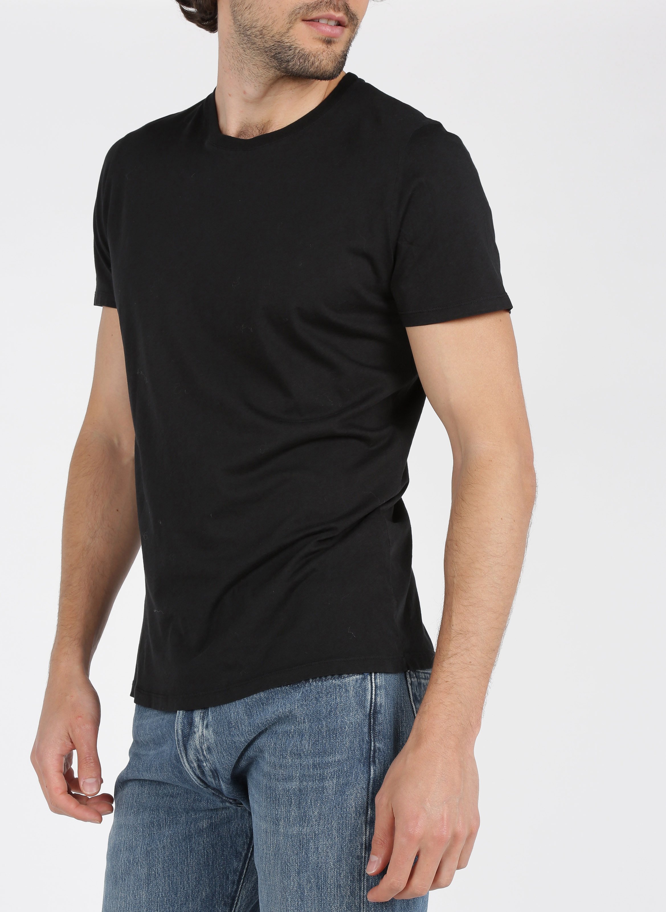Tee-shirt col rond regular-fit en coton AMERICAN VINTAGE Noir
