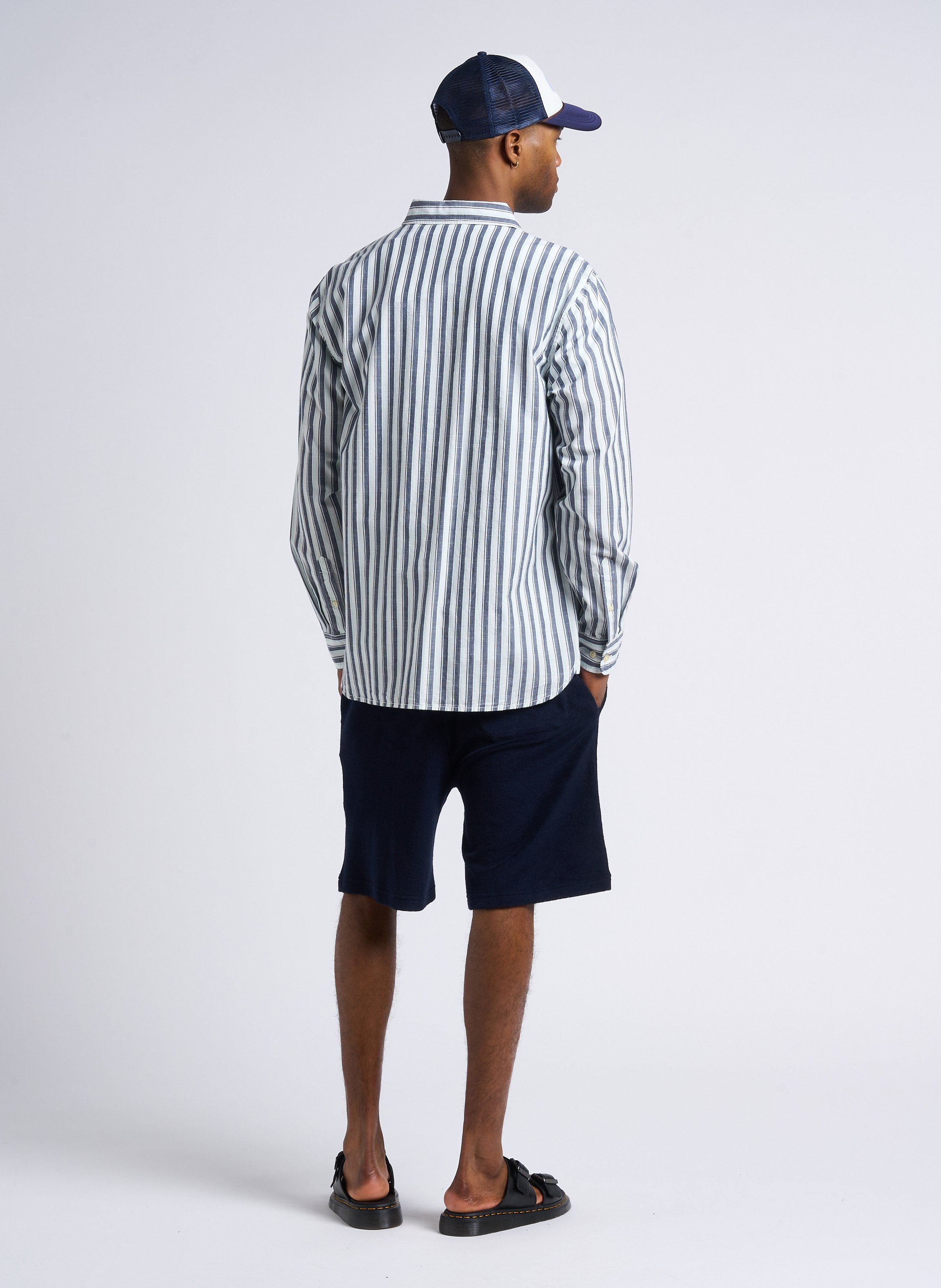 Chemise droite col classique en coton bio KNOWLEDGE COTTON APPAREL Bleu