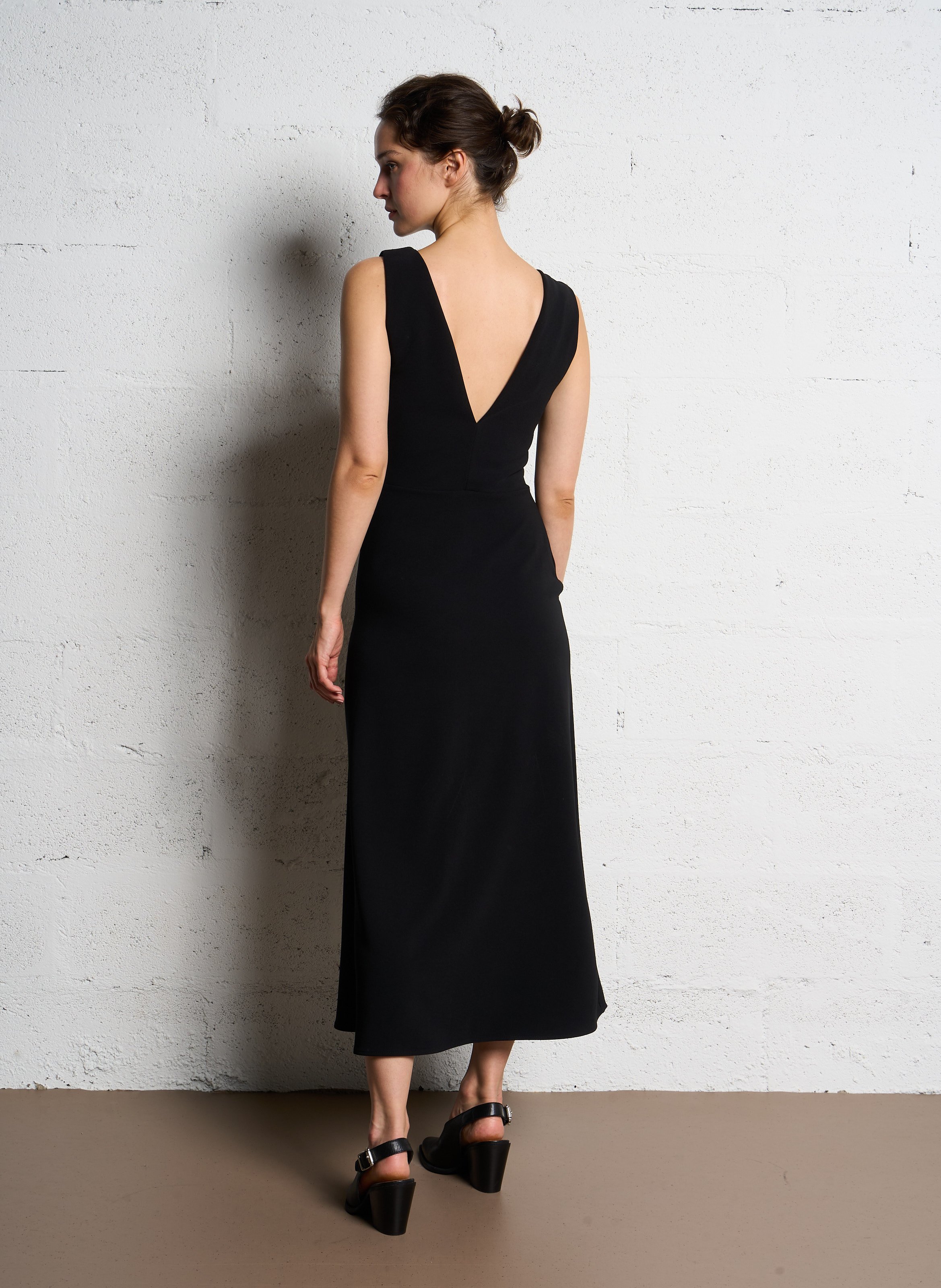 Robe longue encolure carrée  IMPERIAL Noir