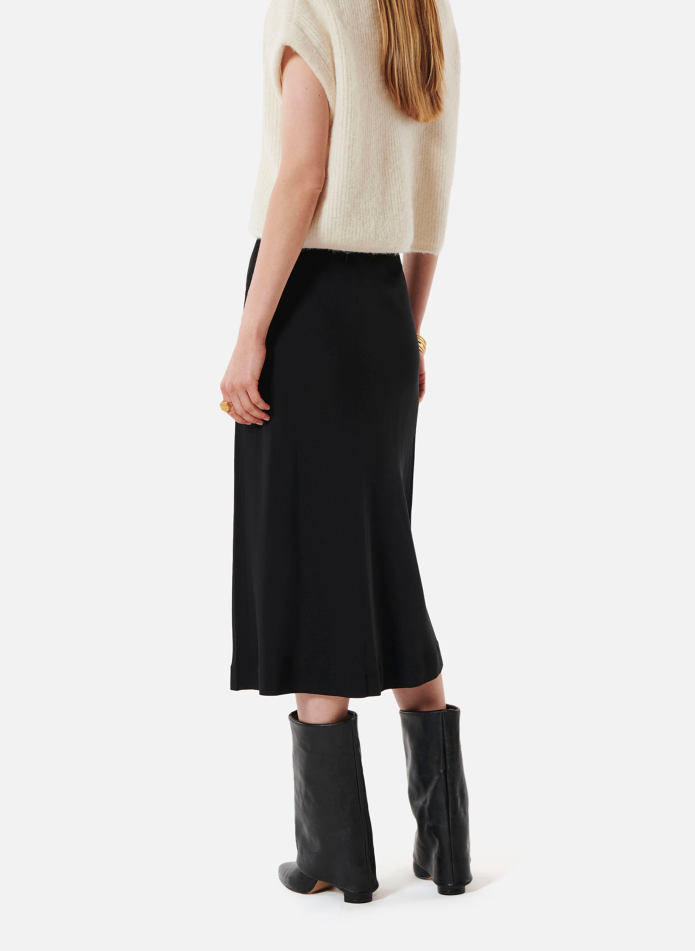 Lange rok met hoge taille KARMA KOMA Zwart