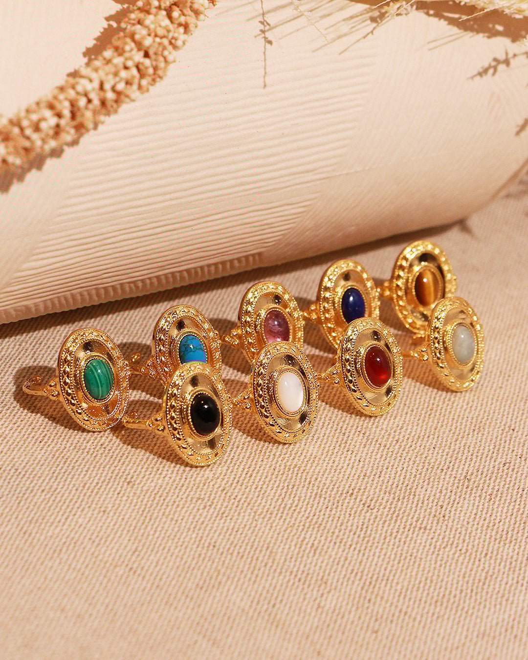 Bague plaqué or kate NILAI Green