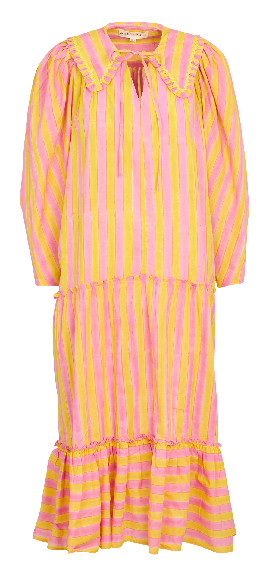 Robe longue col à revers en coton  AUTRE AURA Multicolore