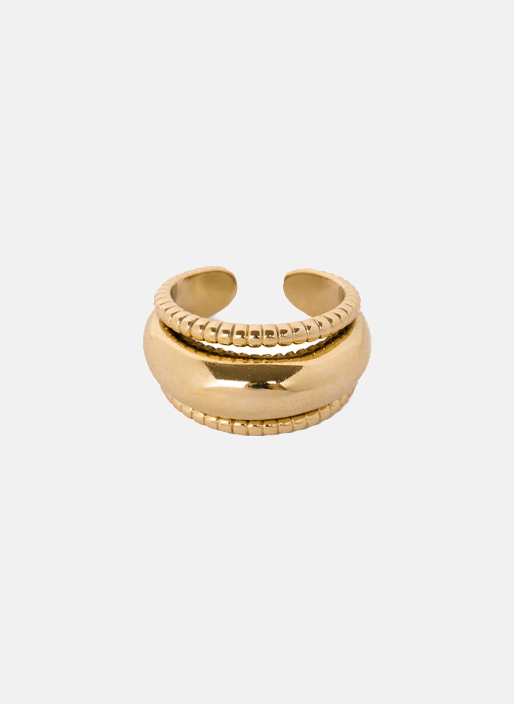 Wide spiral ring AEC Paris Golden