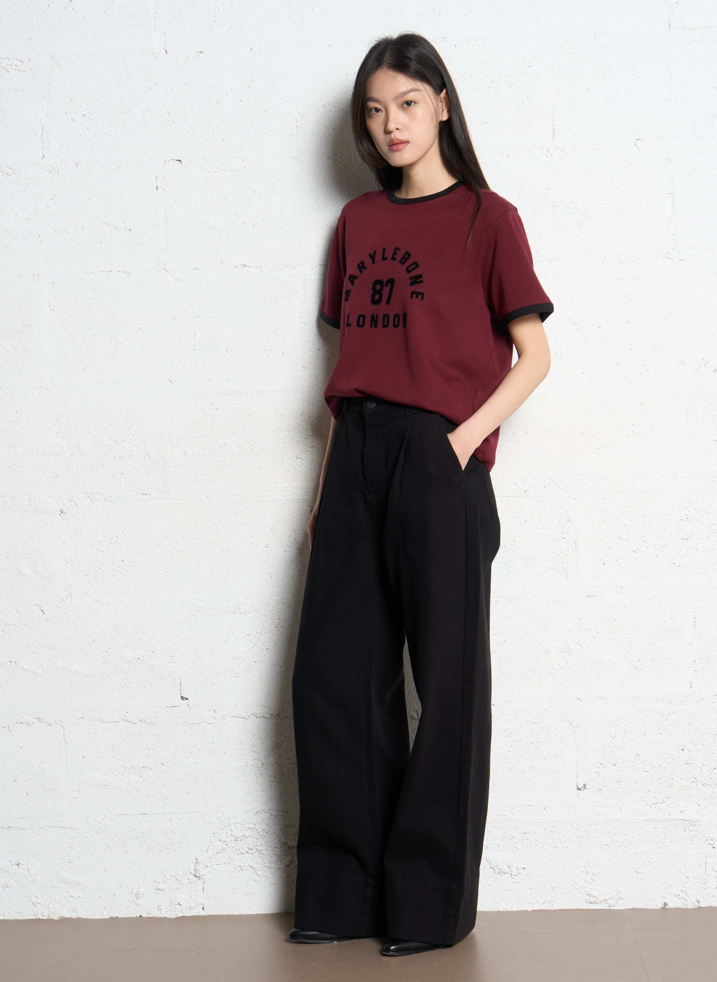 Tee-shirt col rond en coton IKKS Rose