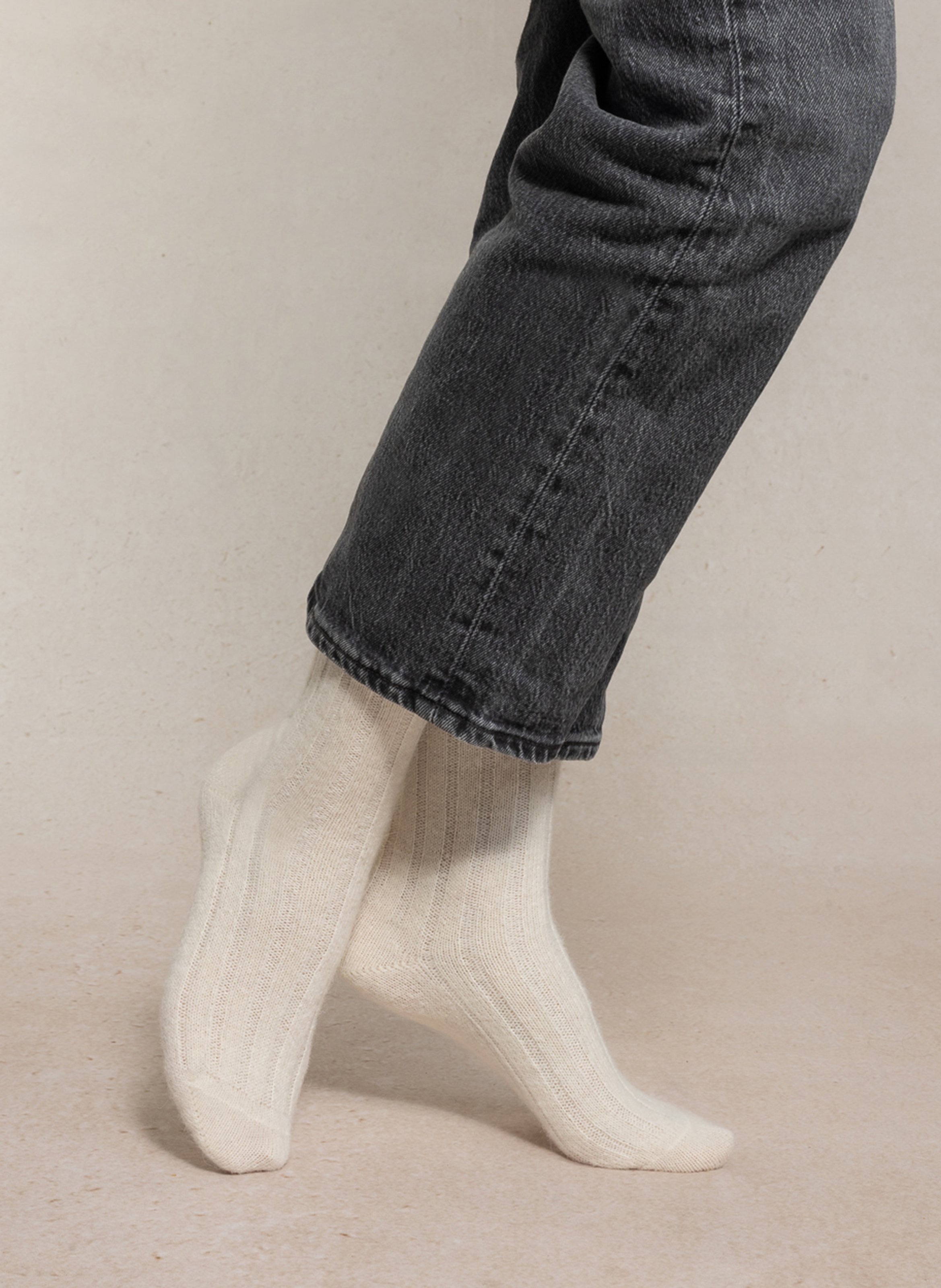 Ribbed mid-calf socks BLEUFORET