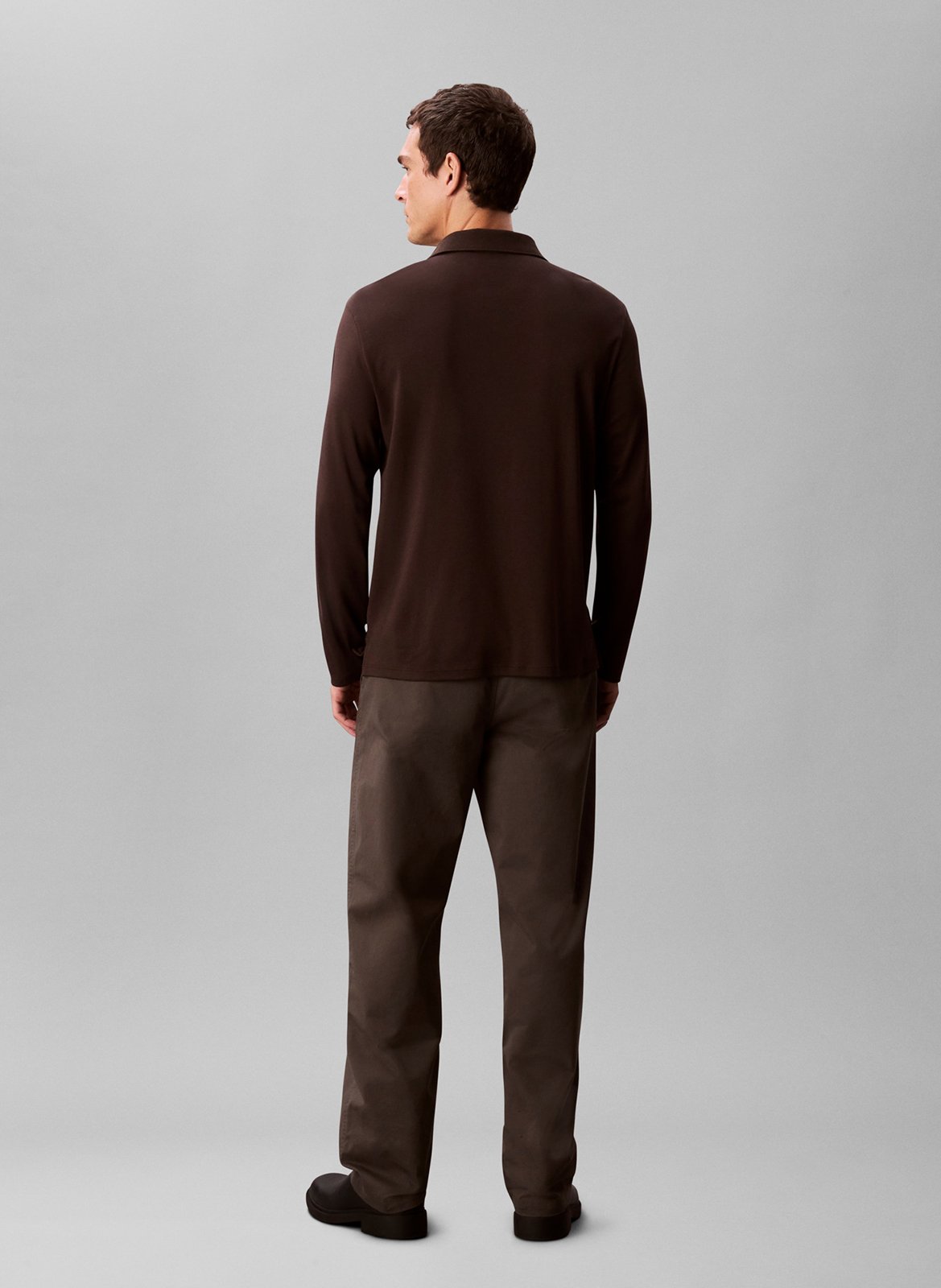 Polo droit en coton CALVIN KLEIN Gris