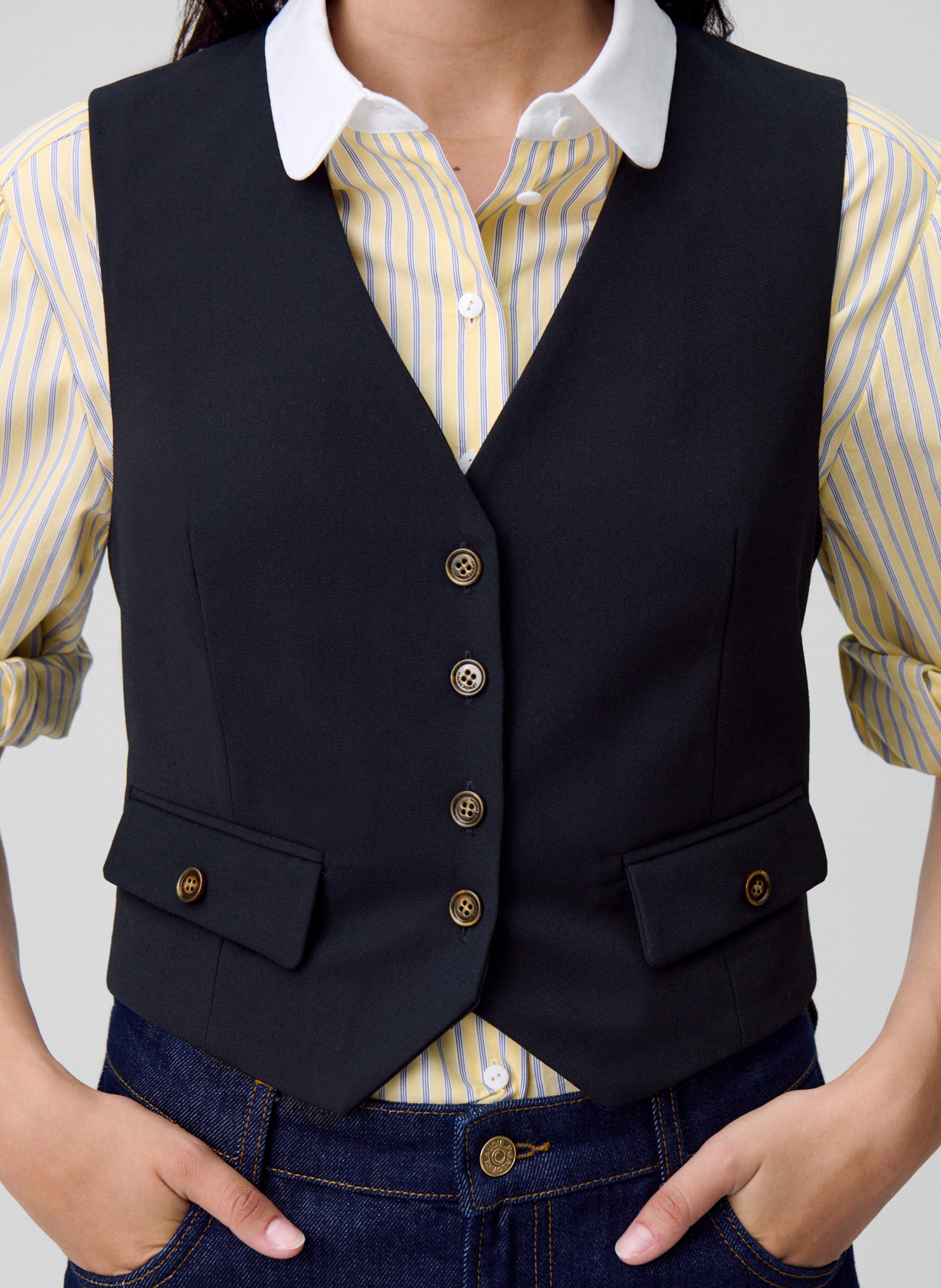 Gilet de costume col V CLAUDIE PIERLOT Bleu