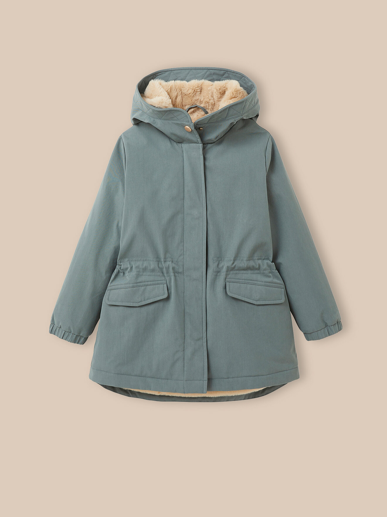 Faux fur lined parka CYRILLUS Green
