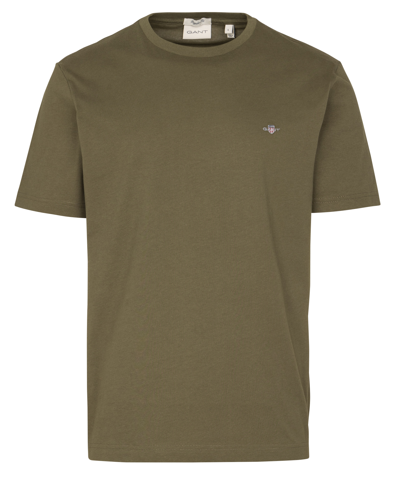 Straight cotton round-neck T-shirt GANT Green